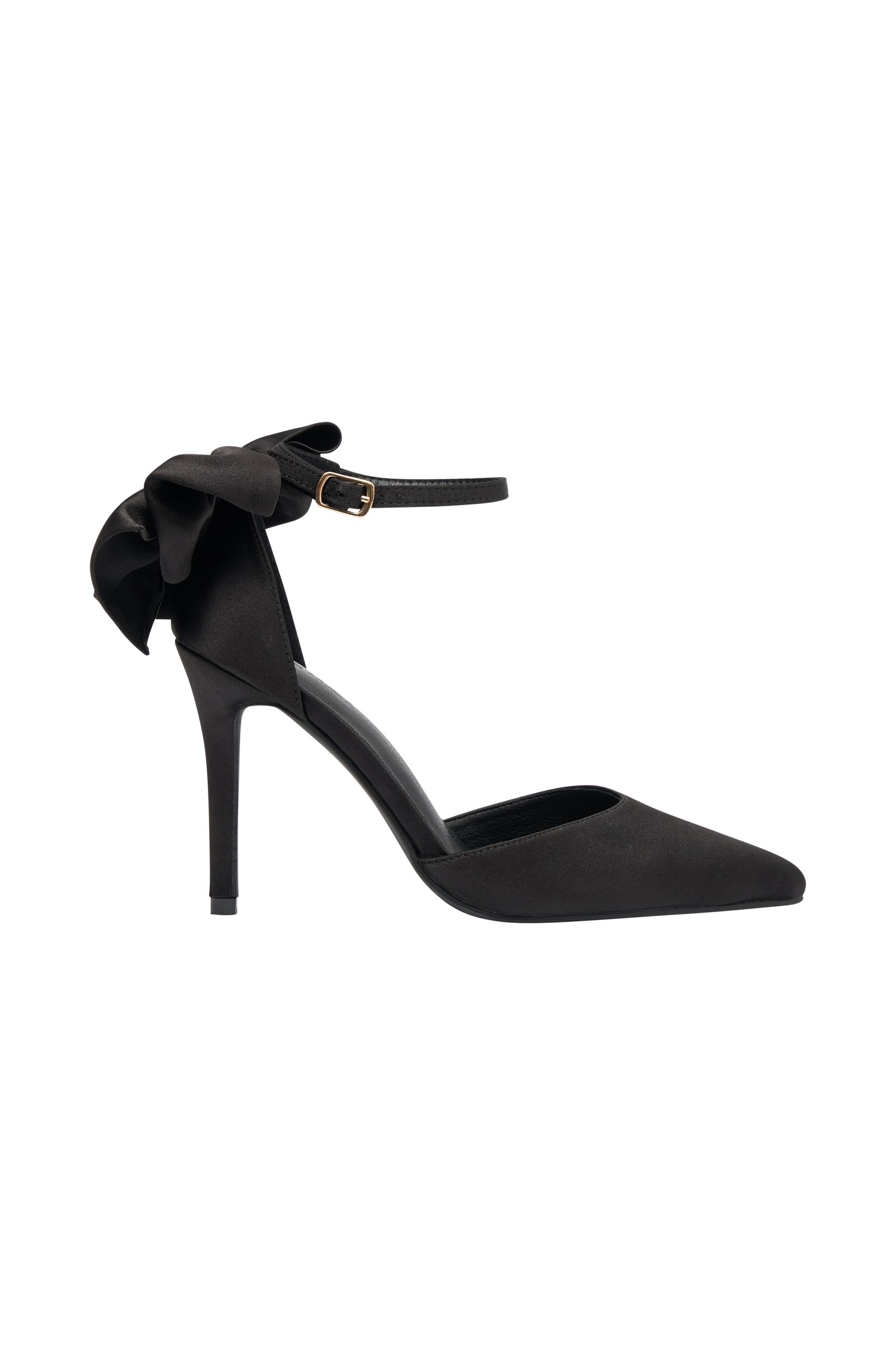 Black heels with bow ankle strap deals