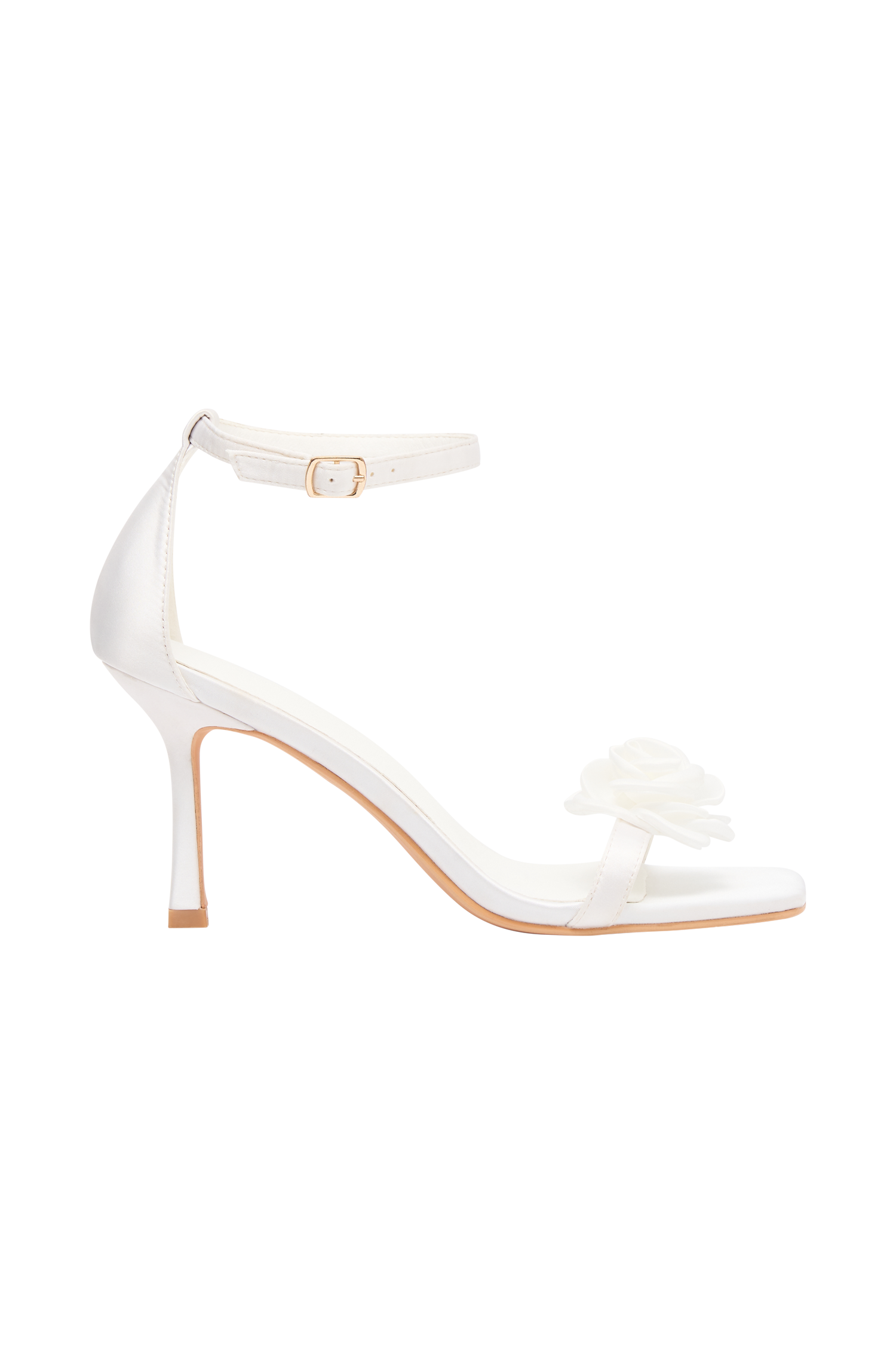 Lara Rose Satin Heel - White #9