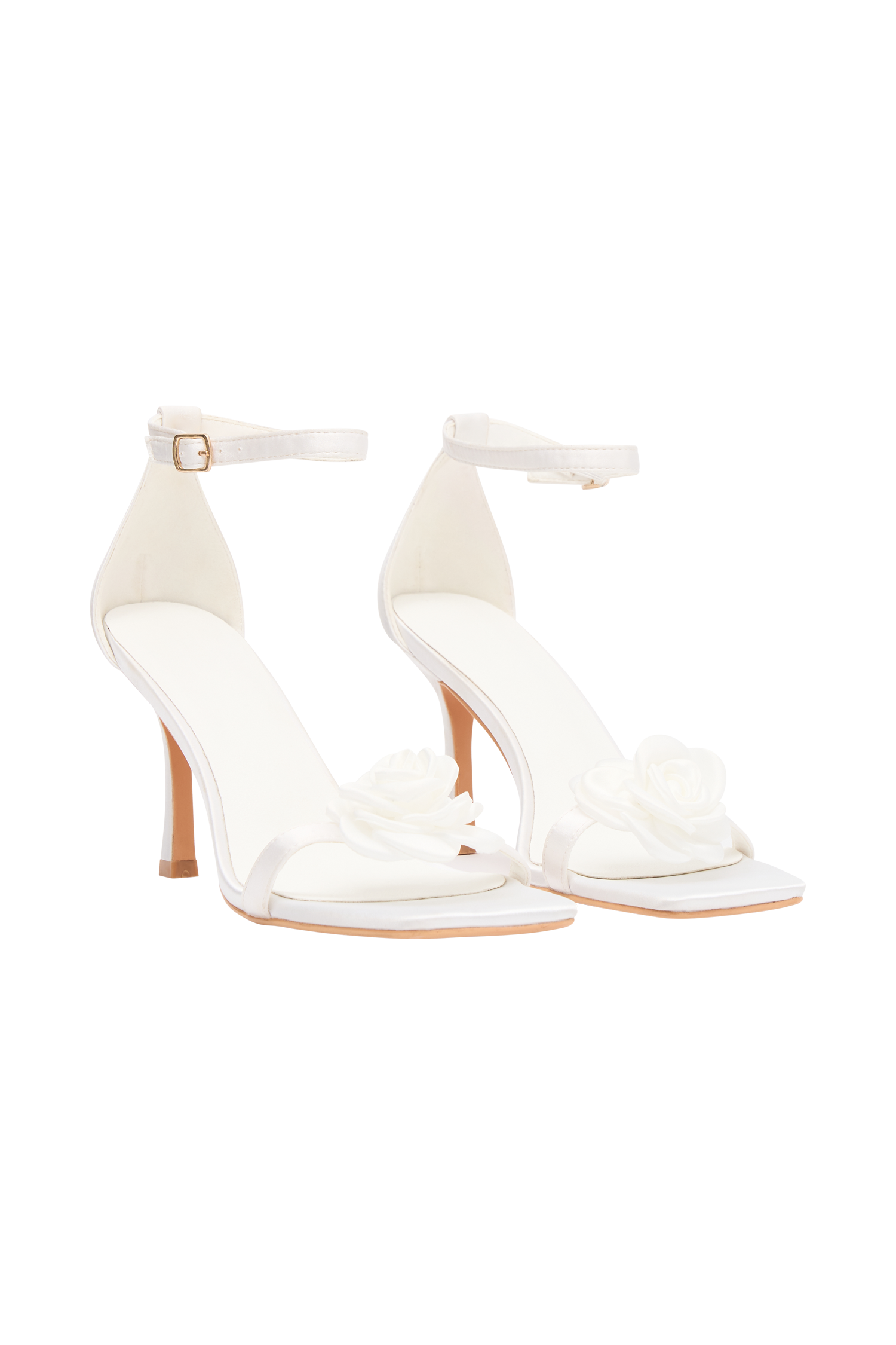 Lara Rose Satin Heel - White #8