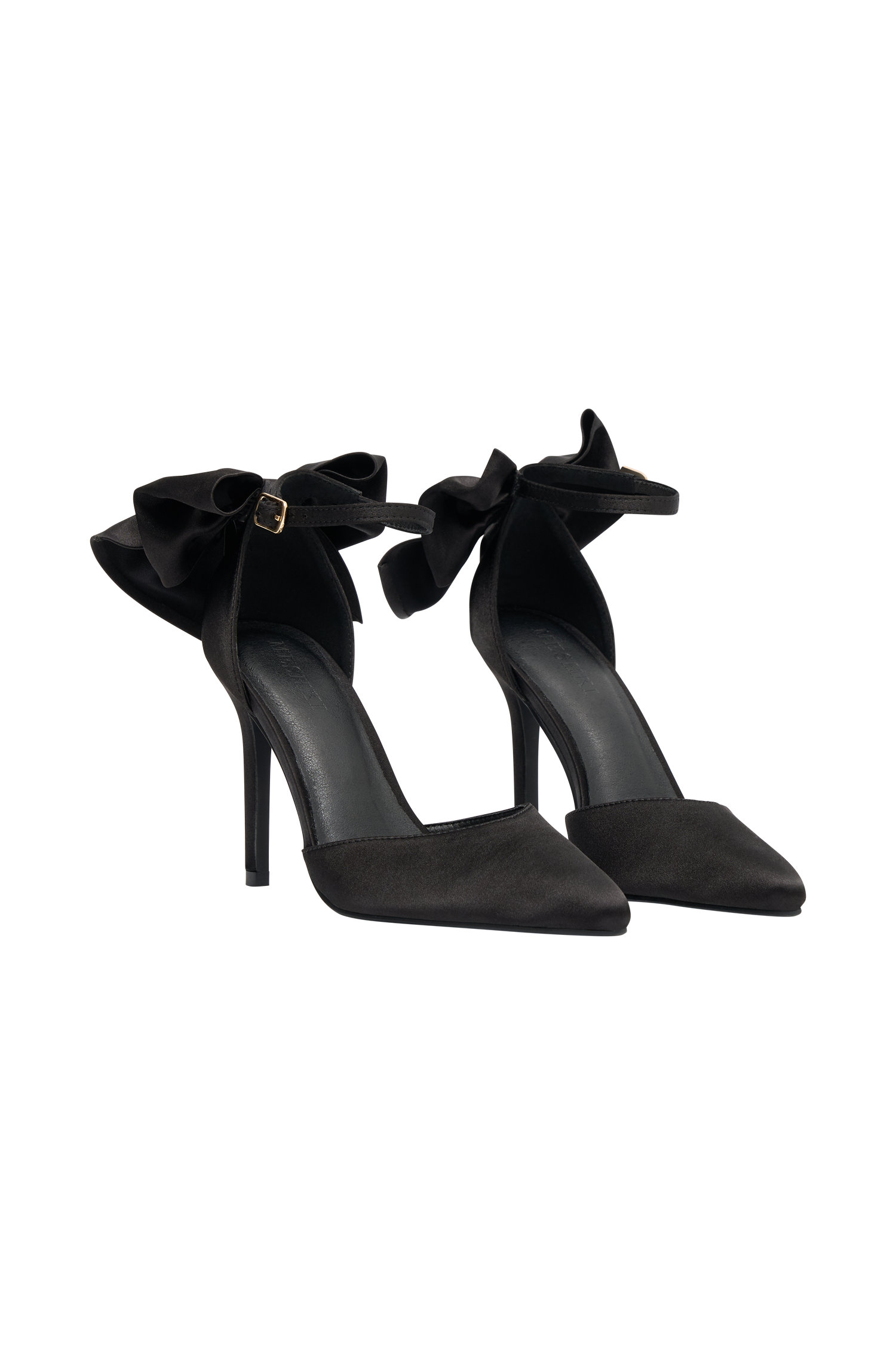 Charmed Satin Bow Heel - Black #6