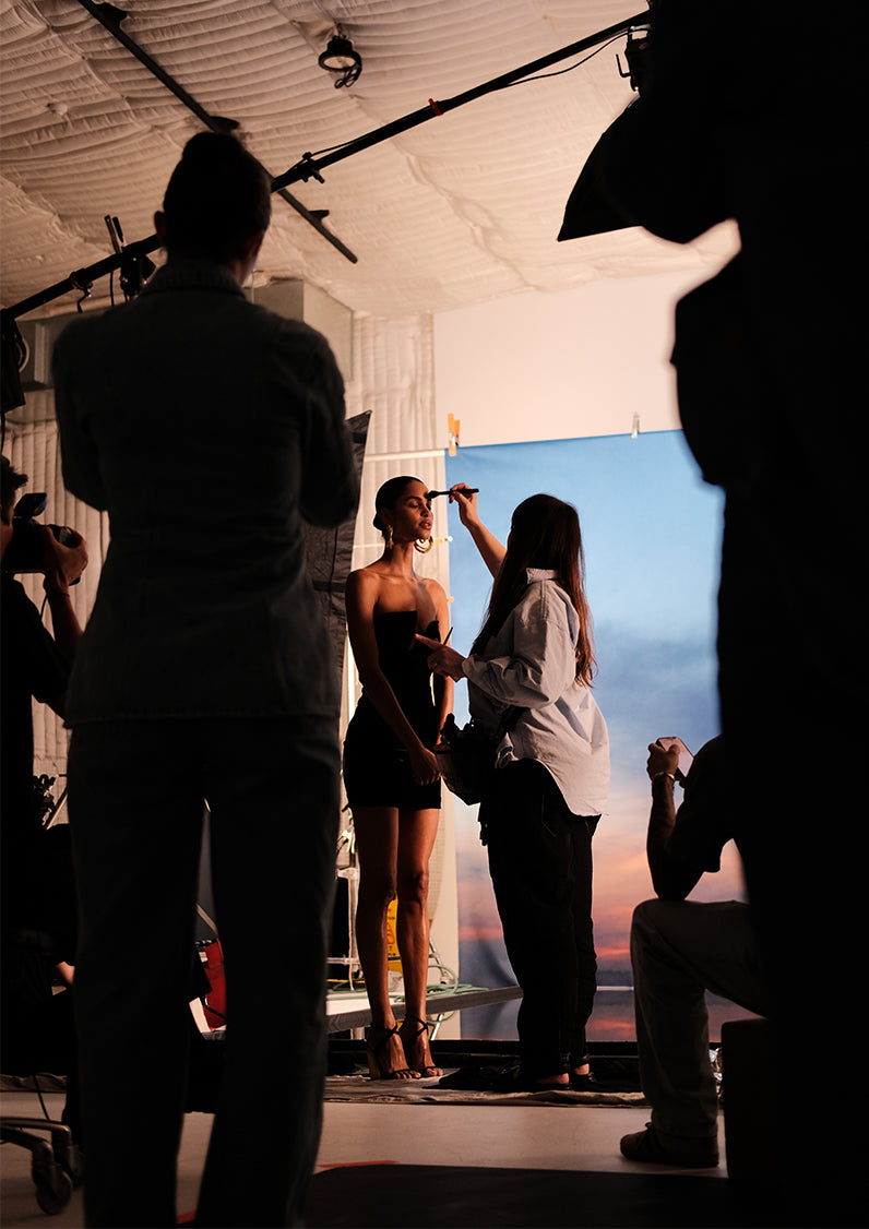 BTS shot from The Nile campaign.