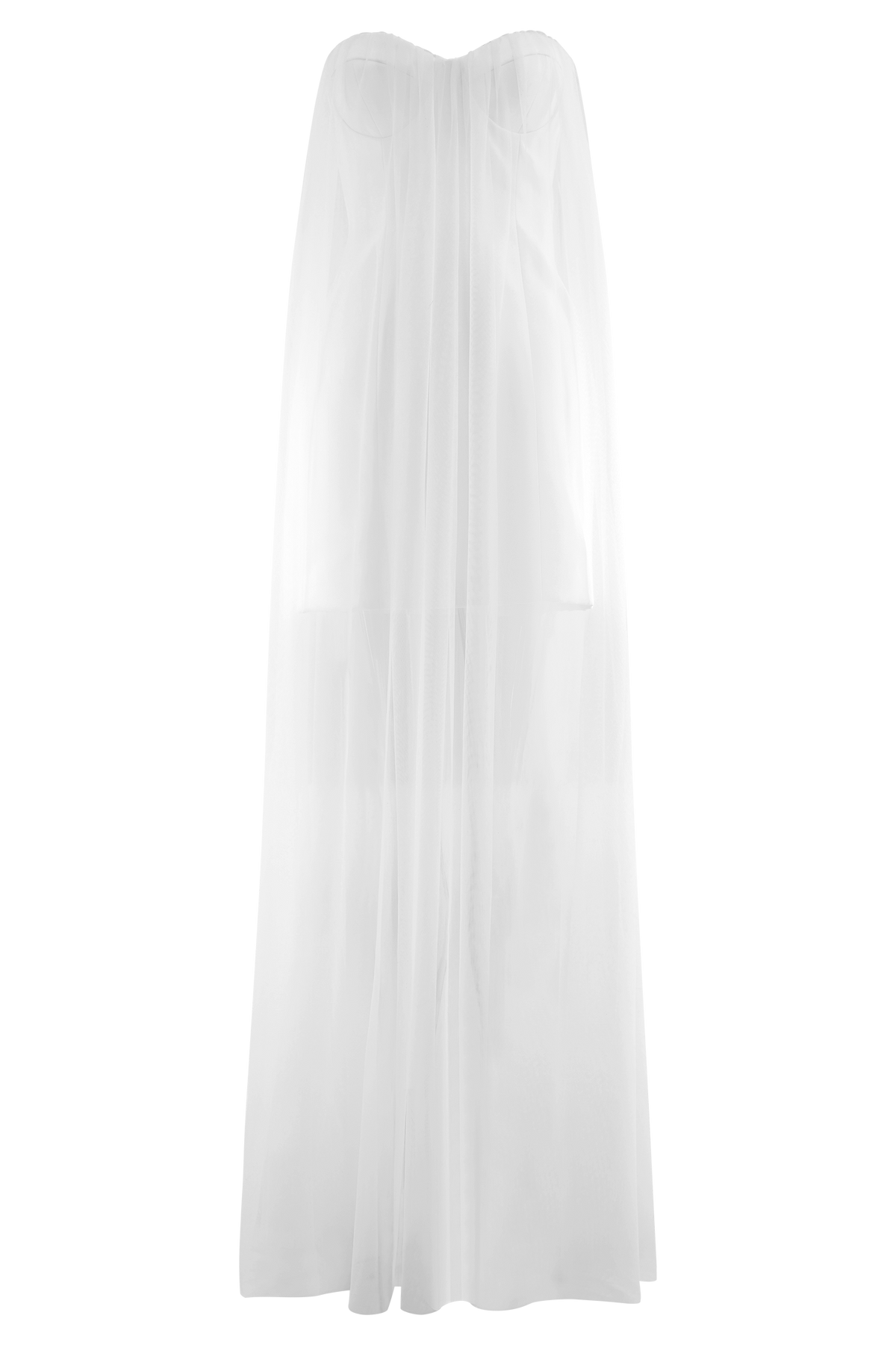 Bettany Chiffon Strapless Maxi Dress - White #10