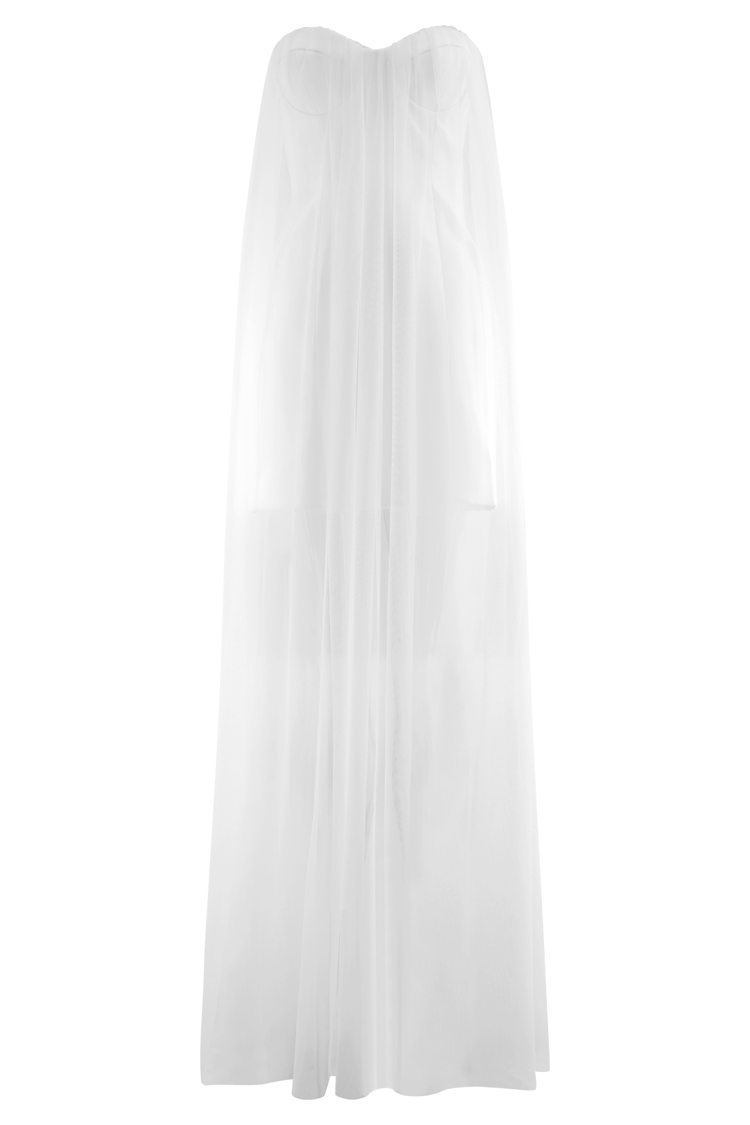 Bettany Chiffon Strapless Maxi Dress - White #10