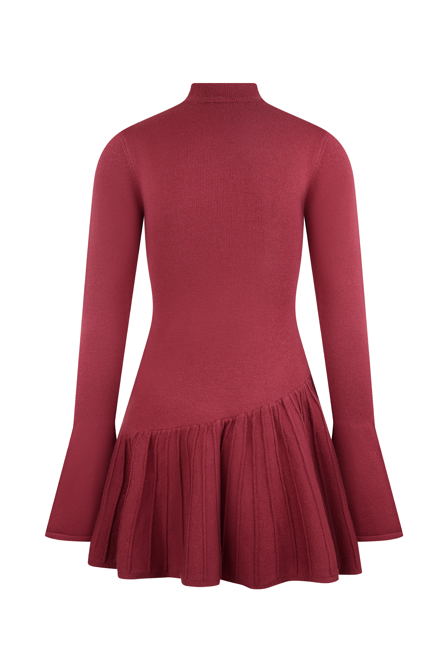 Blair Knit Mini Dress With Pleats - Merlot #7