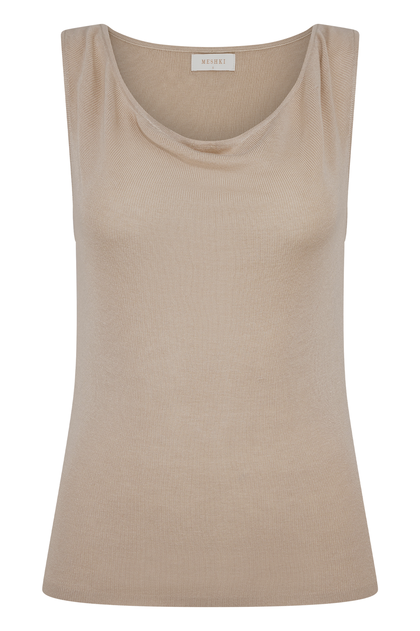 Brenda Draped Front Knit Top - Stone