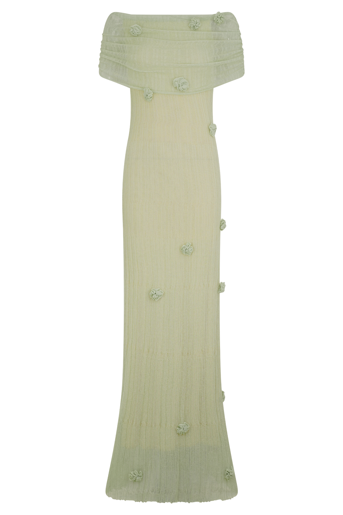 Brynn Orchid Knit Maxi Dress - Pastel Green