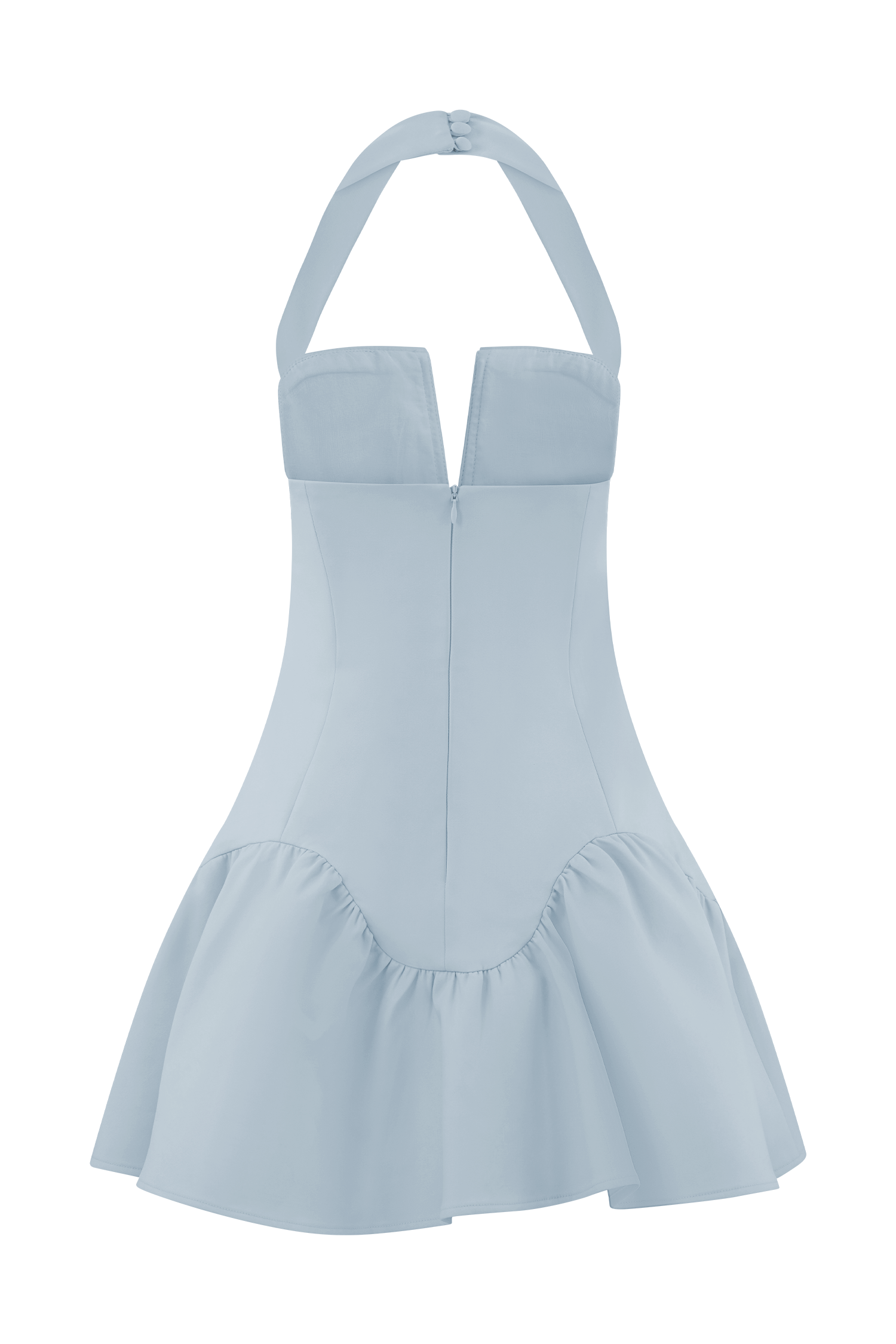 Calipso Halter Mini Dress - Cornflower Blue #6