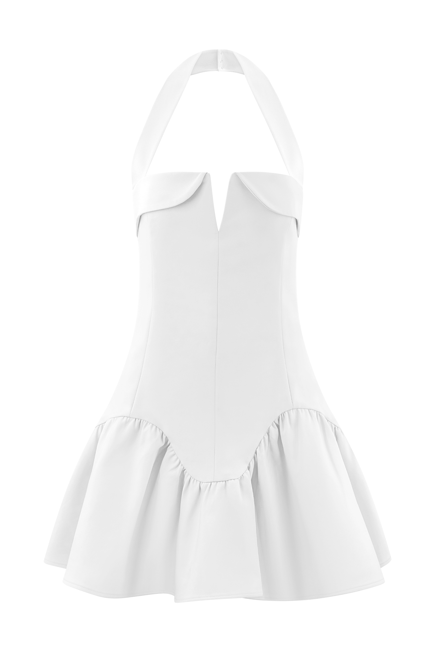 Calipso Halter Mini Dress - White #7