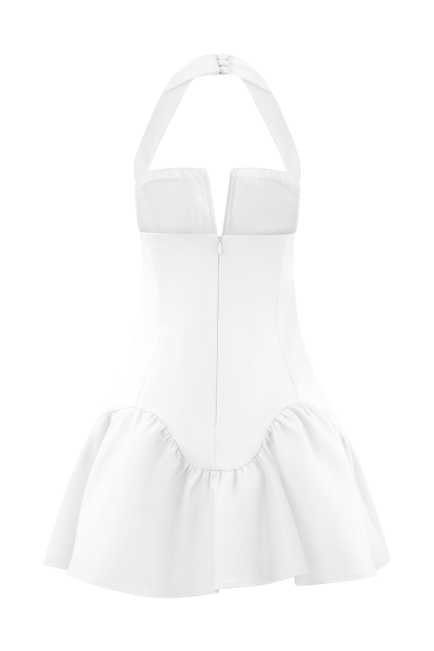 Calipso Halter Mini Dress - White #6