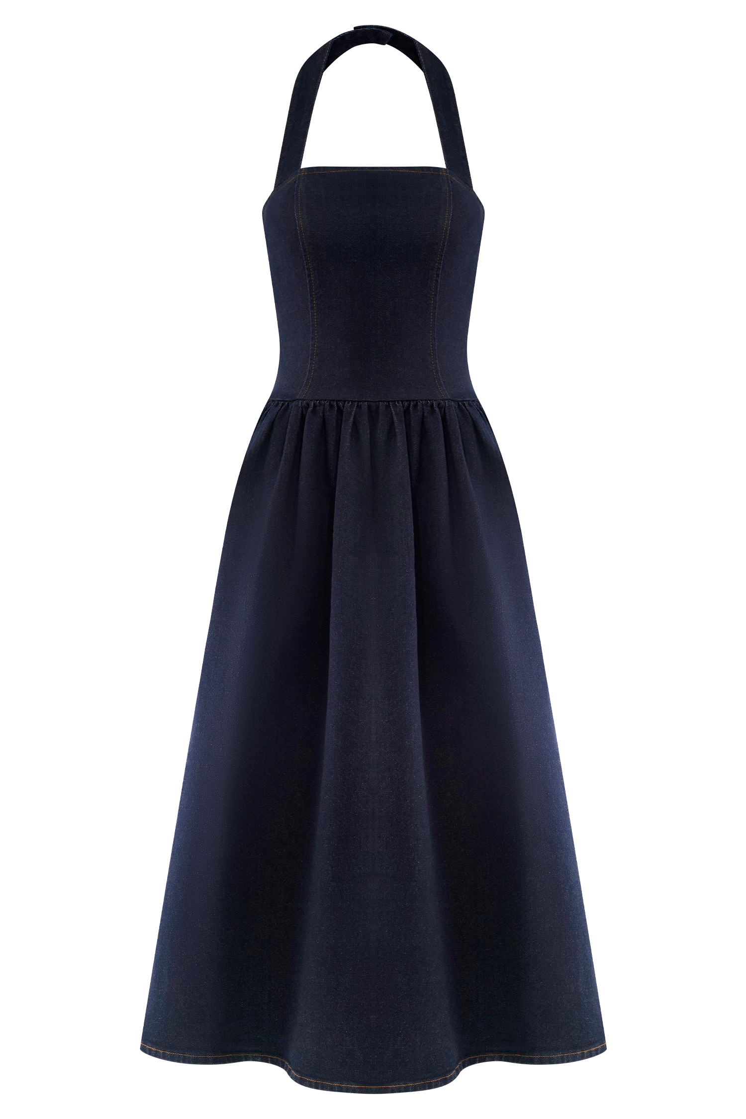 Caroline Denim Halter Midi Dress - Indigo Blue #8