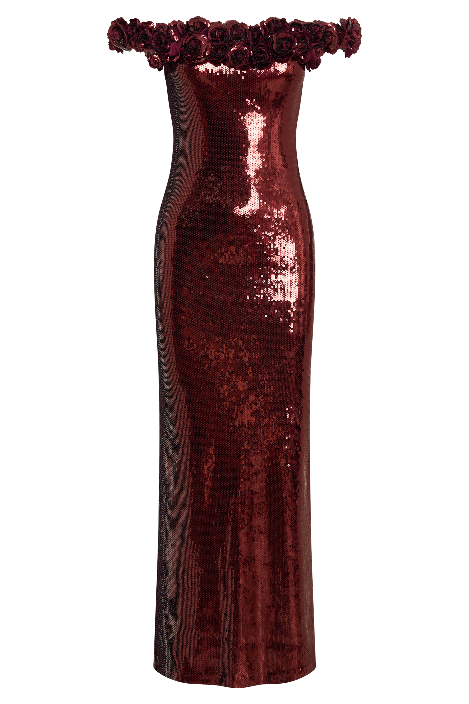 Carrie Sequin Rose Maxi Dress - Mahogany #8