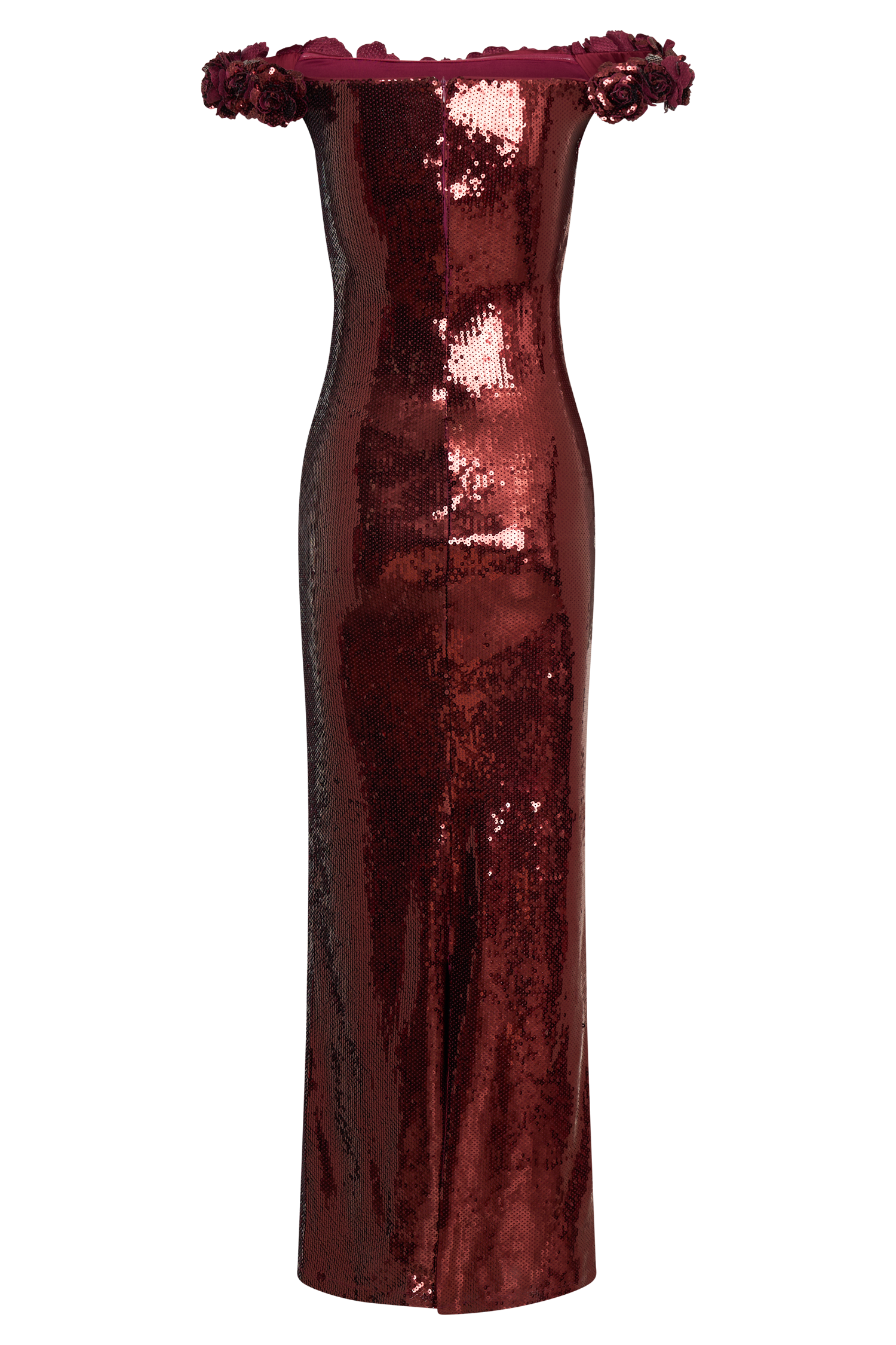 Carrie Sequin Rose Maxi Dress - Mahogany #7