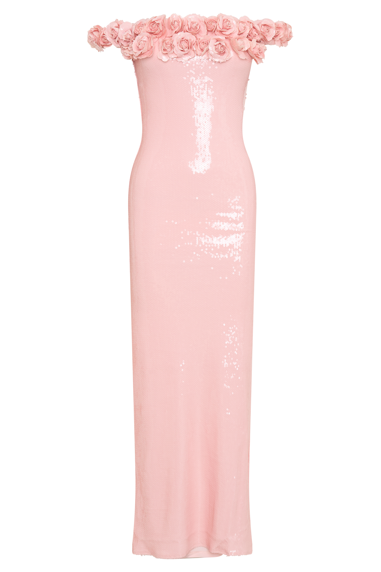 Carrie Sequin Rose Maxi Dress - Pale Pink #9