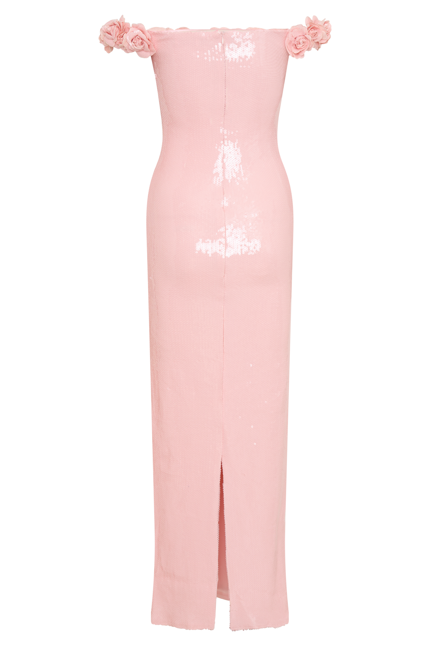 Carrie Sequin Rose Maxi Dress - Pale Pink