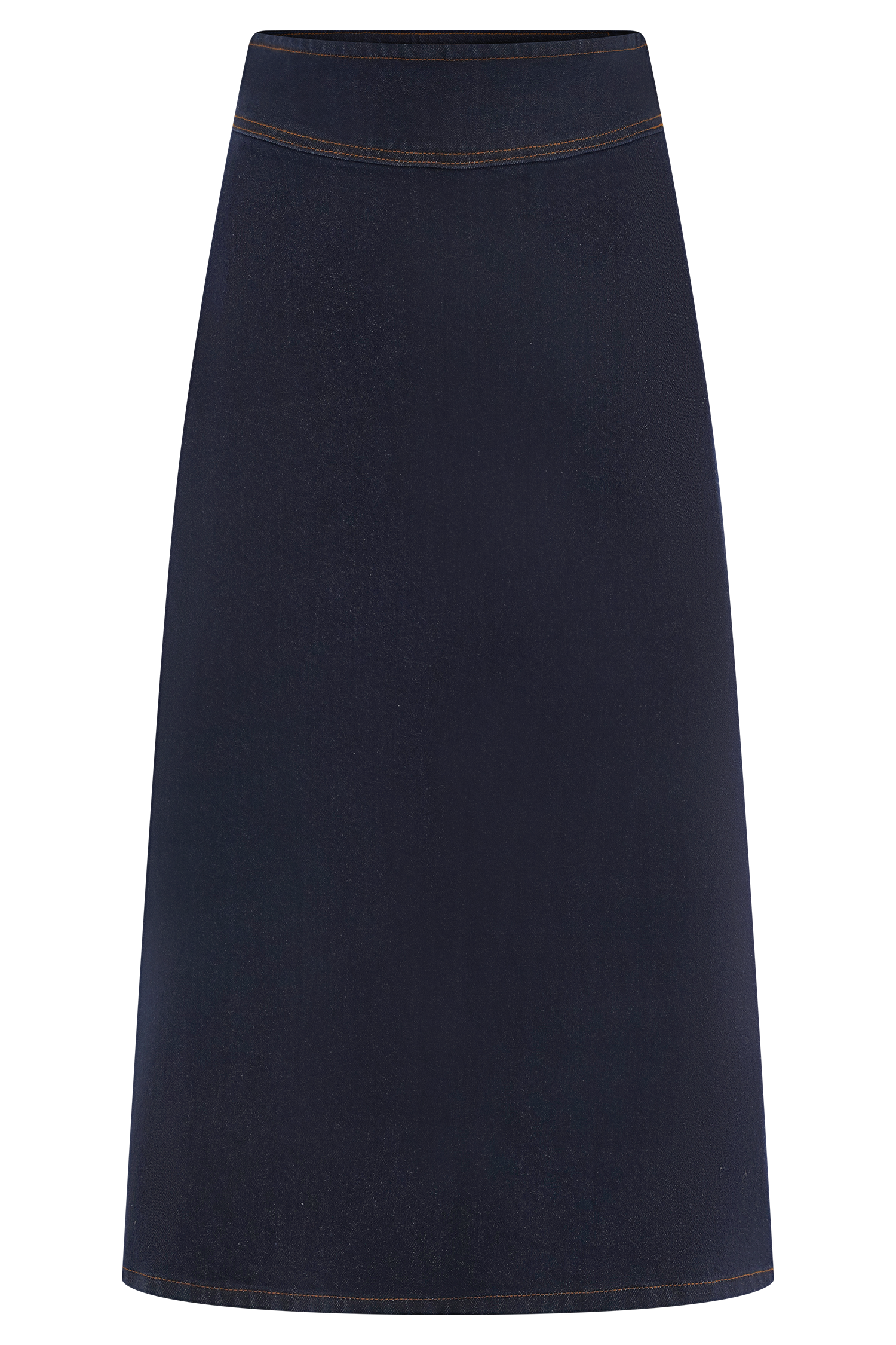 Cecilia Denim A-Line Midi Skirt - Indigo Blue #8
