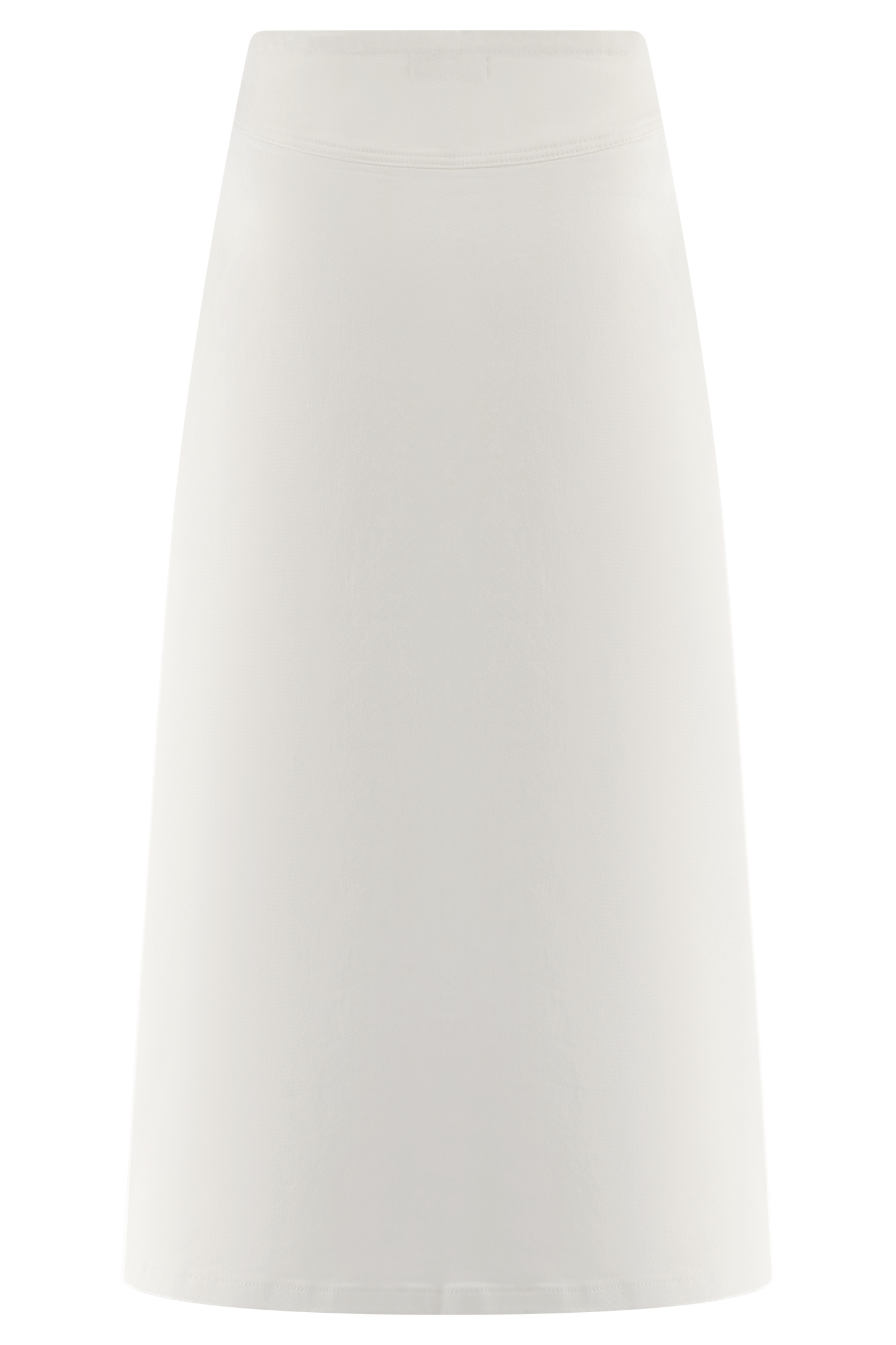 Cecilia Denim A-Line Midi Skirt - White