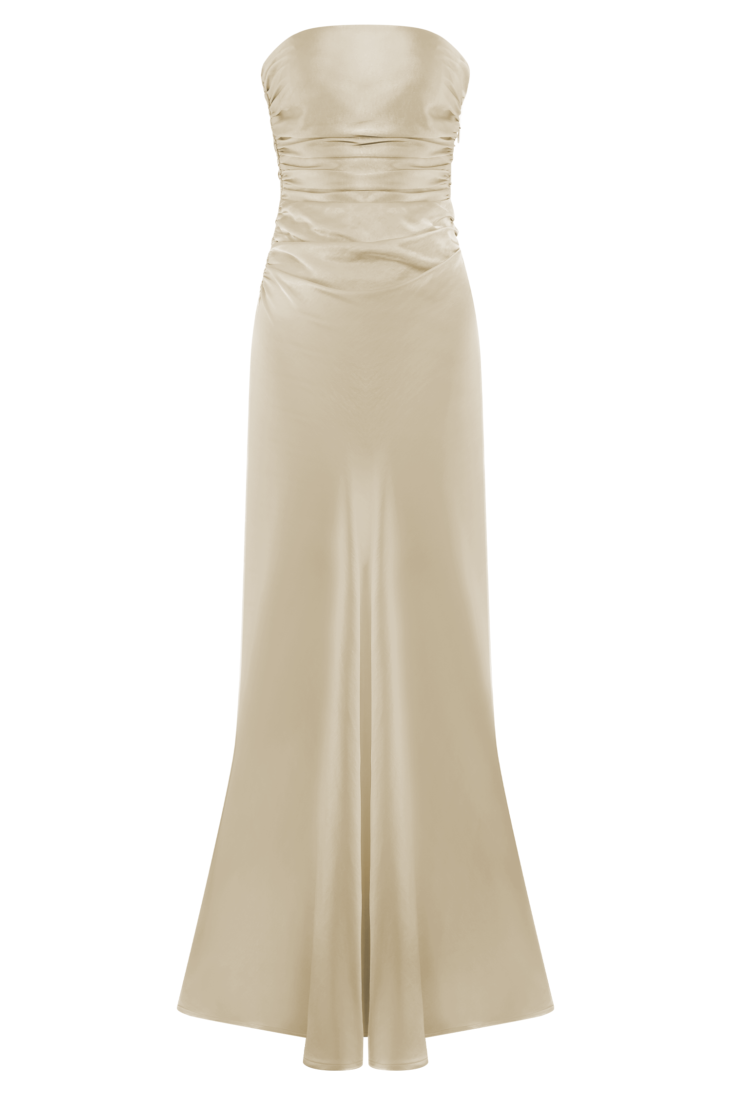 Cedar Strapless Satin Maxi Dress - Blush Gold #13