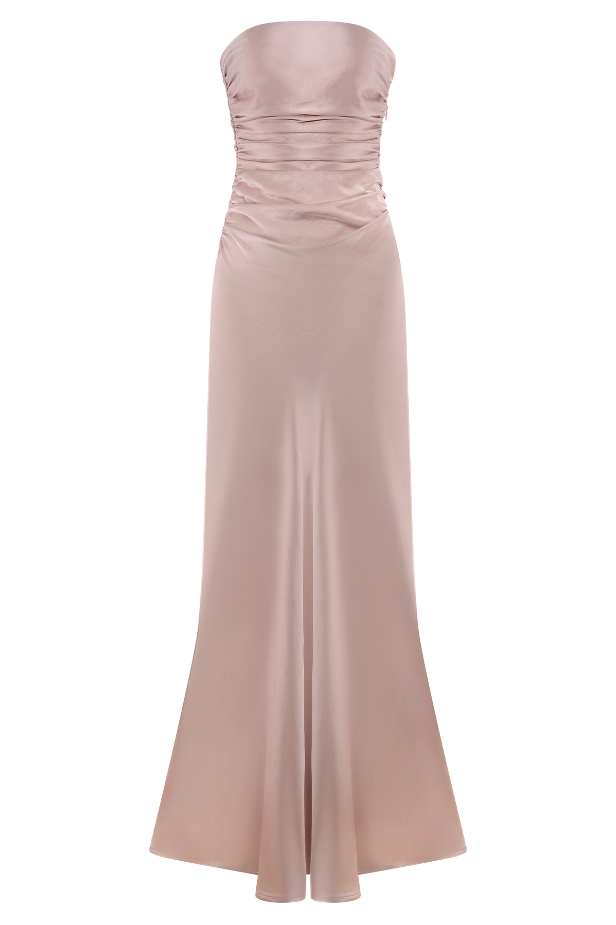 Cedar Strapless Satin Maxi Dress - Soft Pink #14