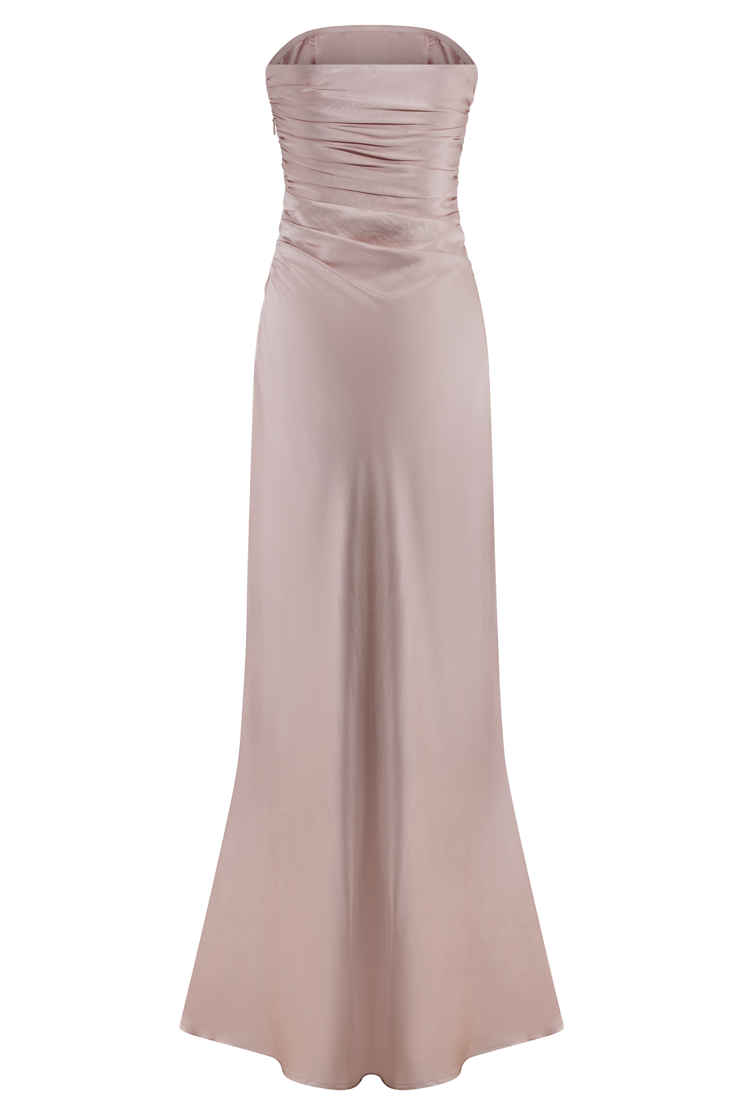 Cedar Strapless Satin Maxi Dress - Soft Pink #13
