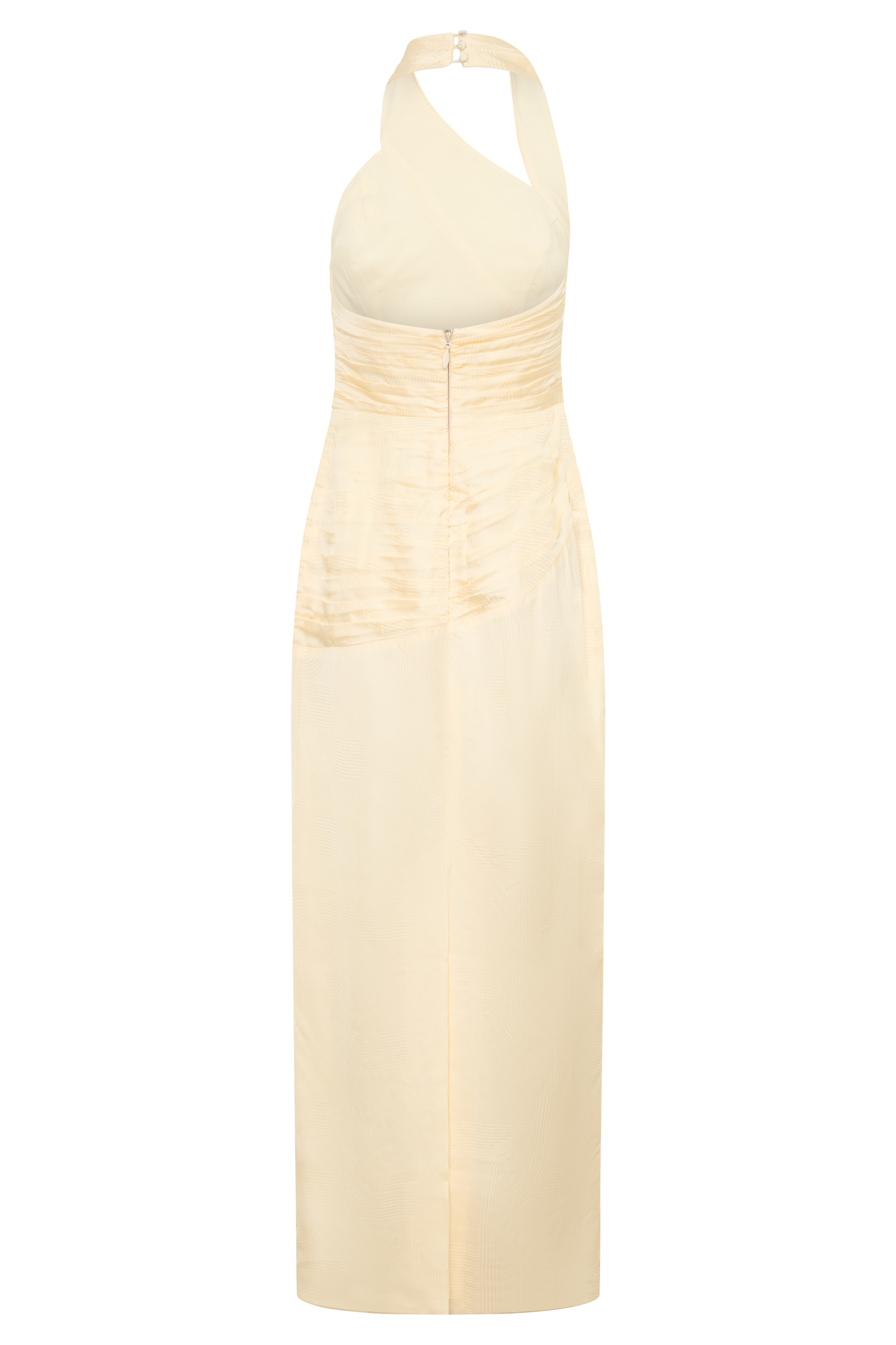 Chiara Halter Satin Maxi Dress - Buttermilk #8