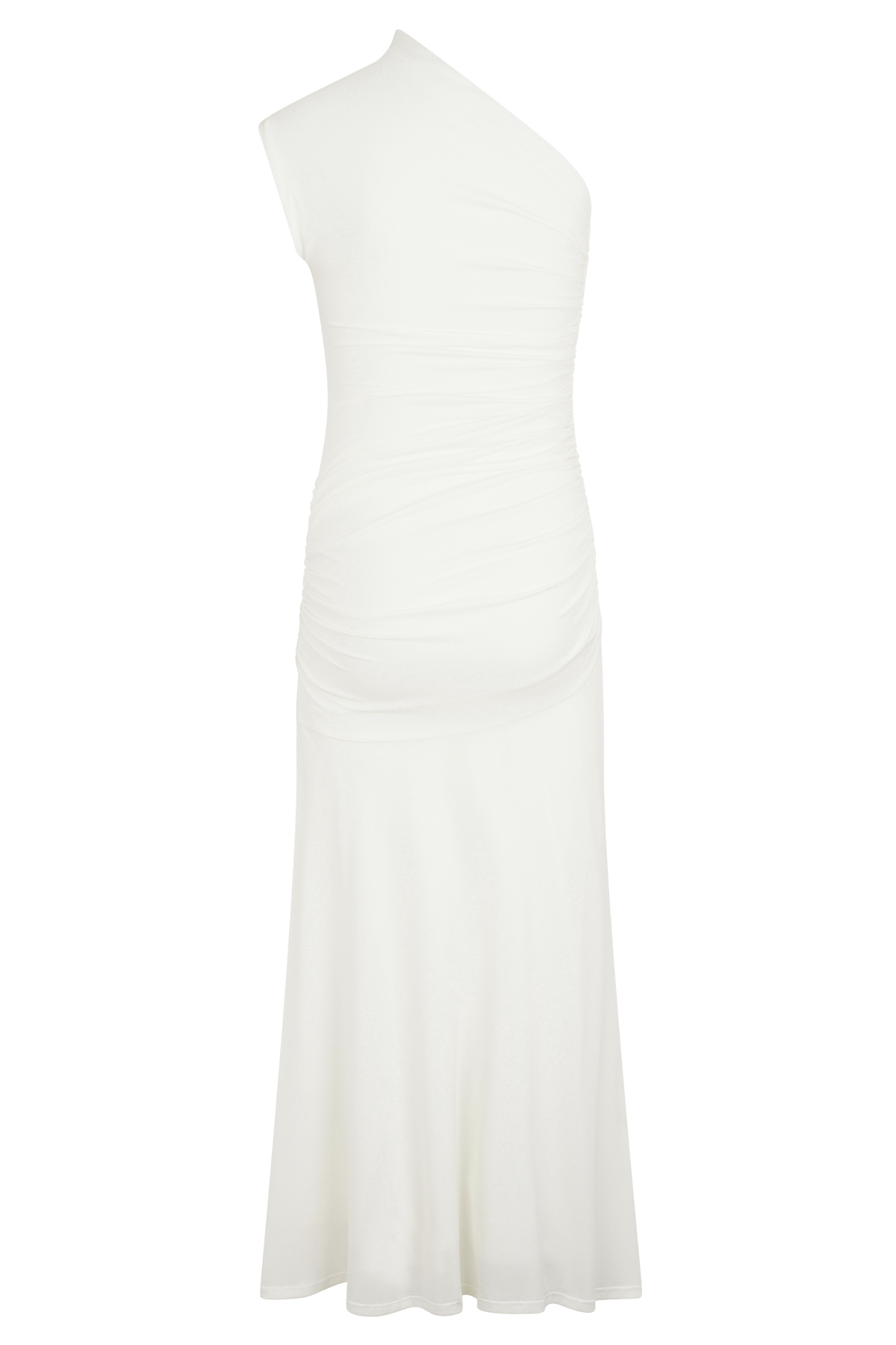Chloe Peached Jersey One Shoulder Midi Dress - Ivory #8
