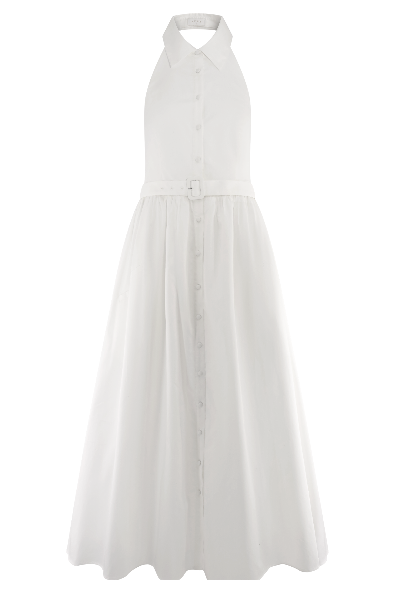 Cindy Collared Midi Dress - White #10