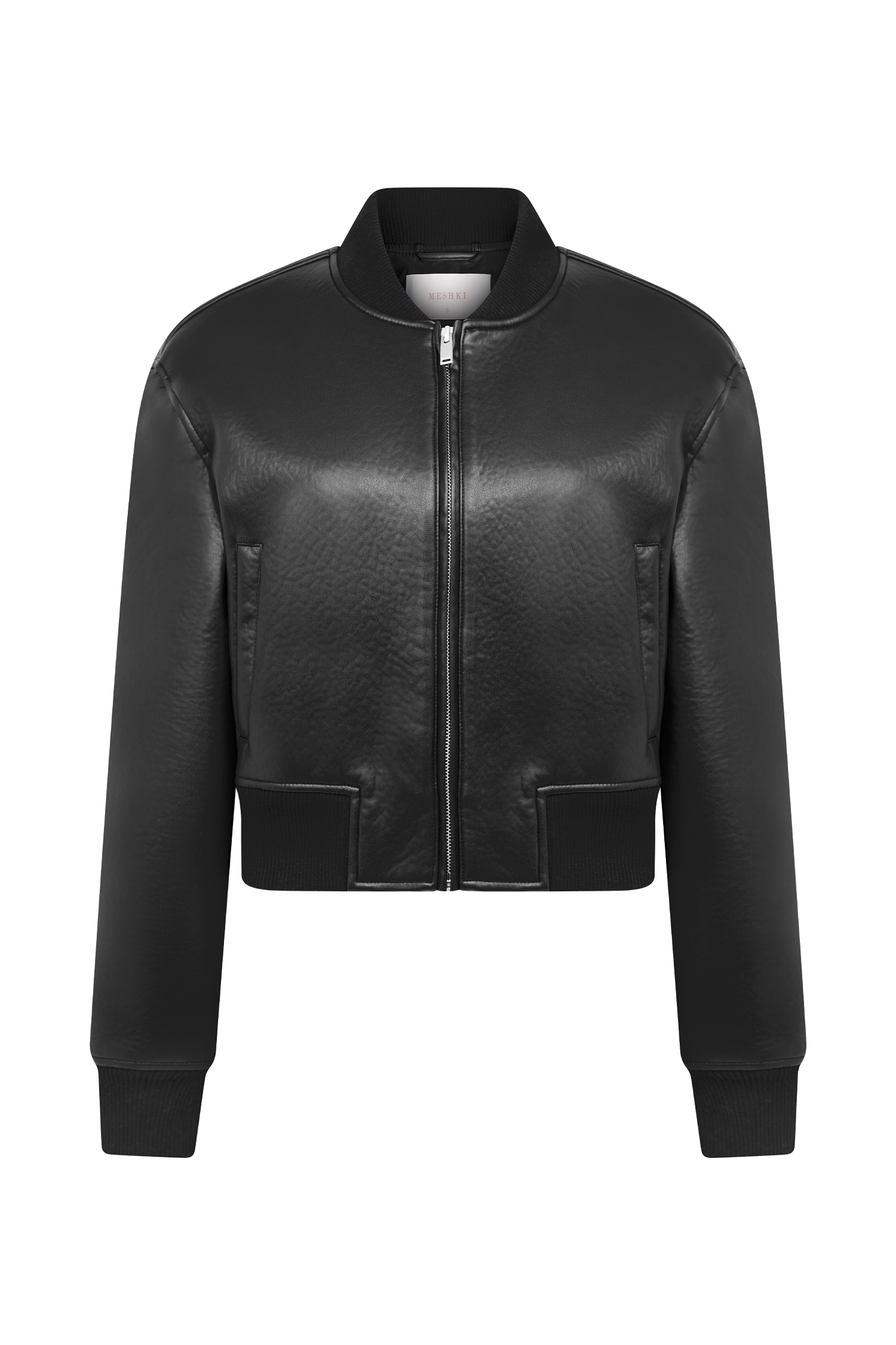 Codi Faux Leather Bomber Jacket - Black #12