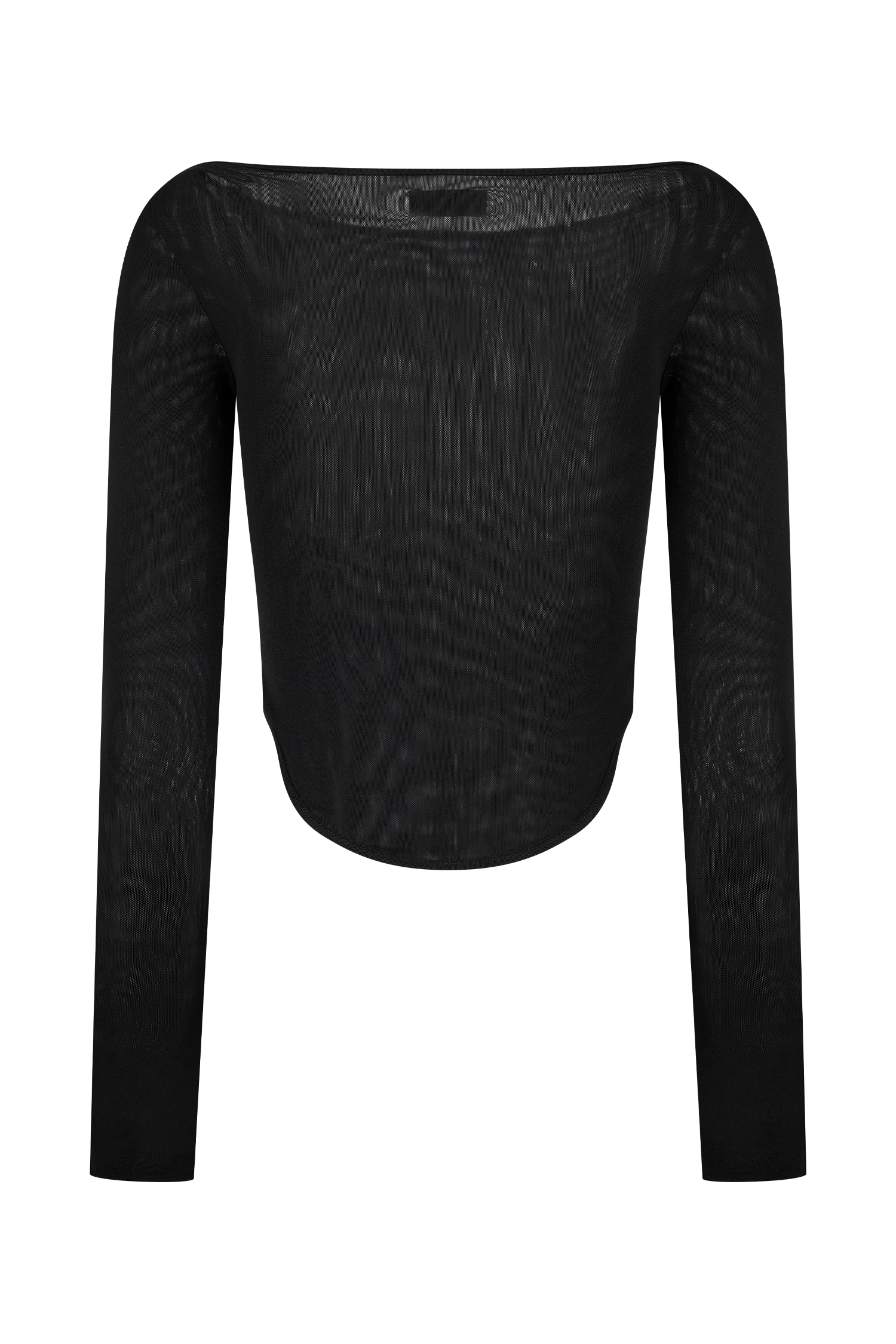 Colette Boat Neck Mesh Top - Black #8