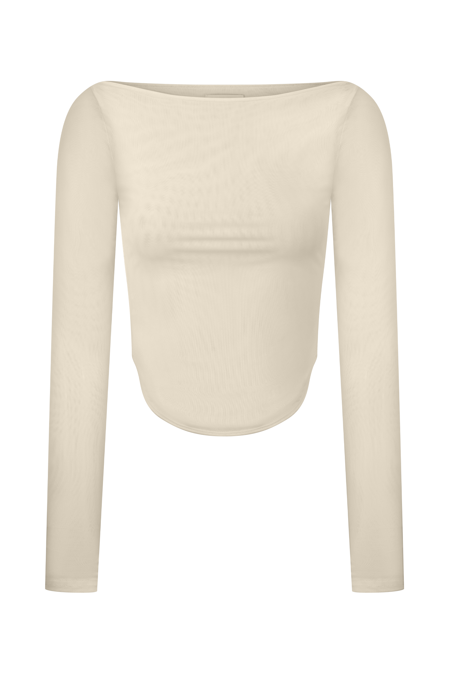 Colette Boat Neck Mesh Top - Ivory #10