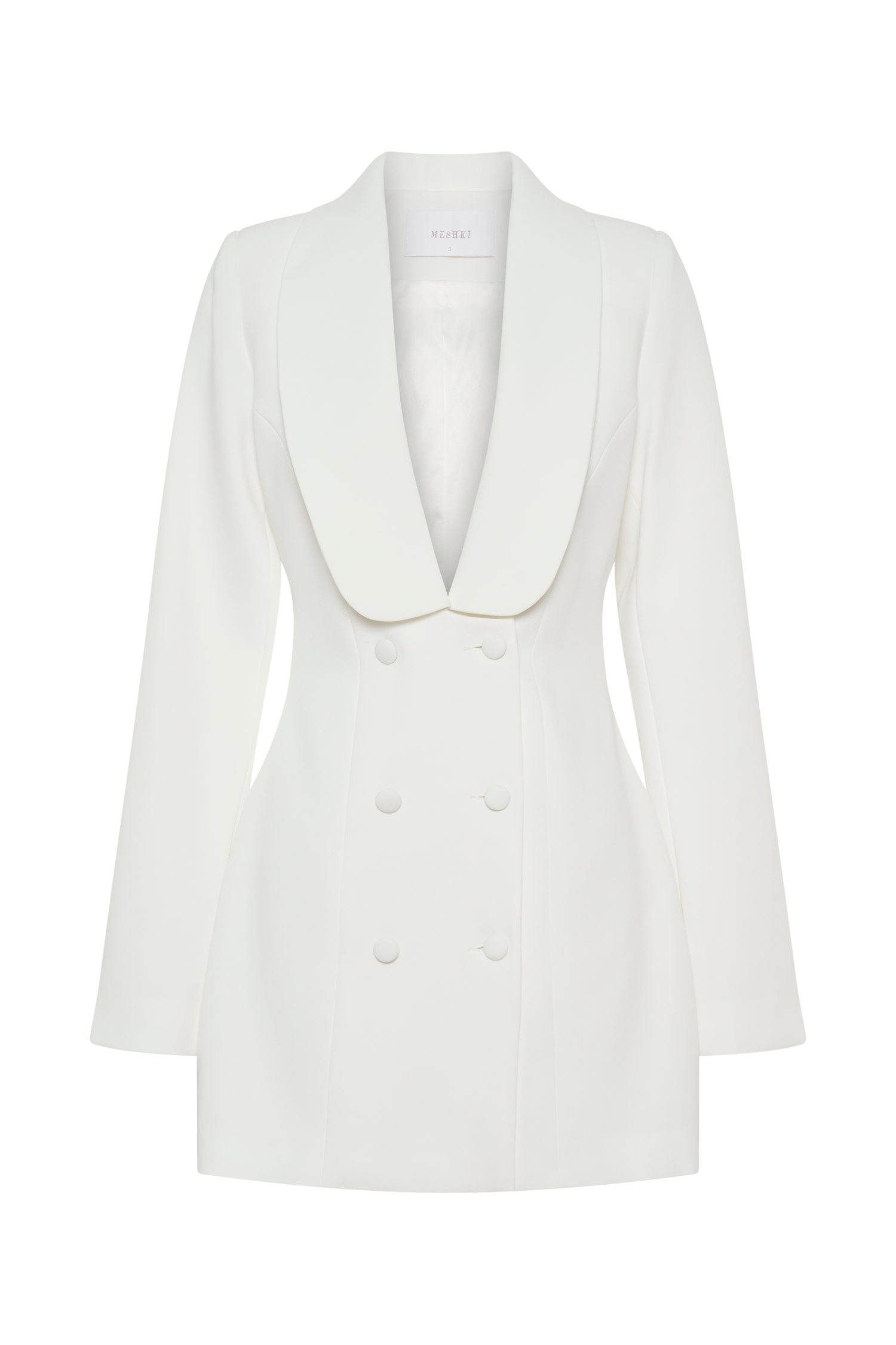 Trinity Crepe Blazer Dress - White #8
