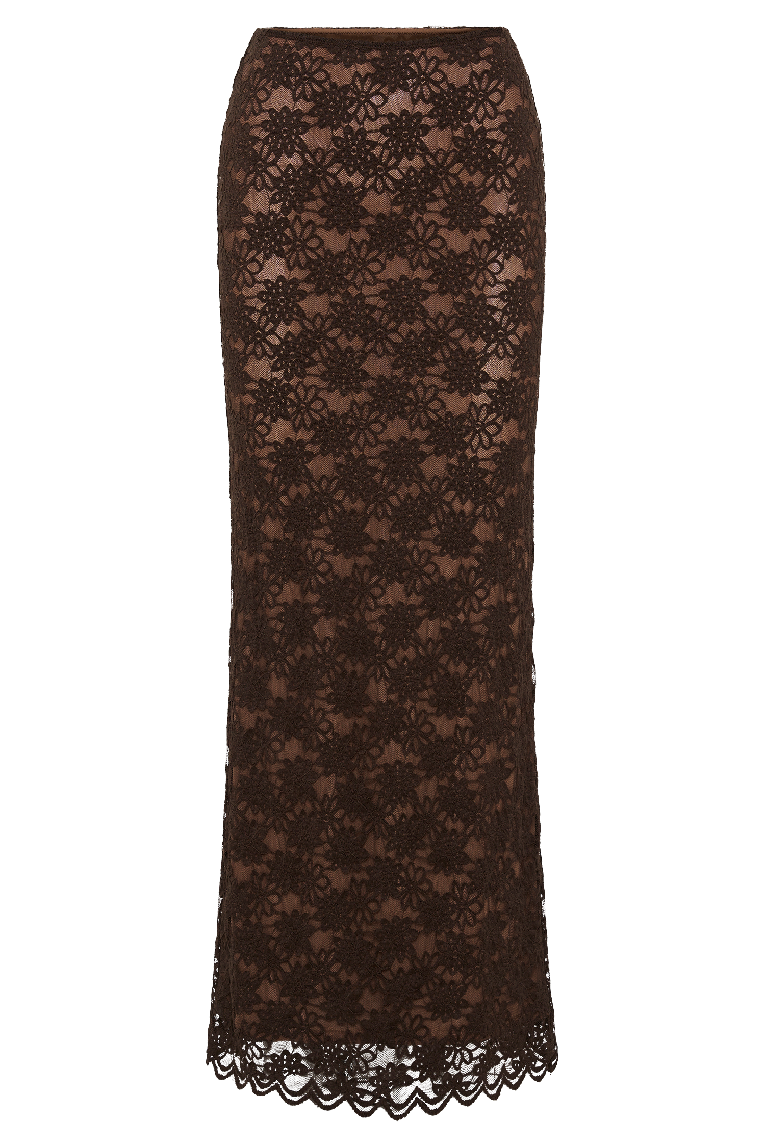 Elska Lace Maxi Skirt - Chocolate #12