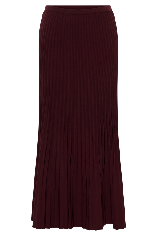 Twyla Pleated Suiting Maxi Skirt - Plum