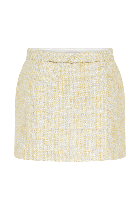 Mercer Tweed Mini Skirt - Lemon