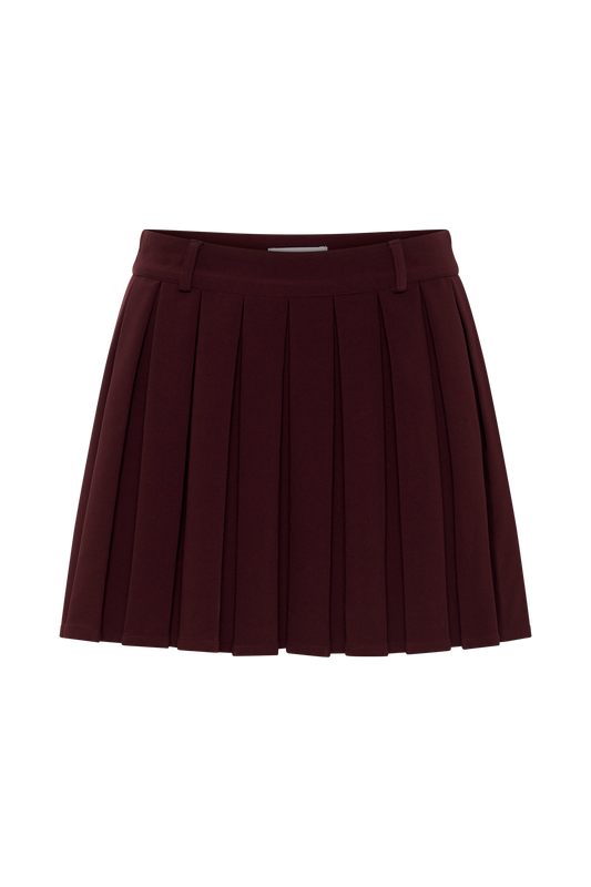 Mura Pleated Mini Skirt - Plum