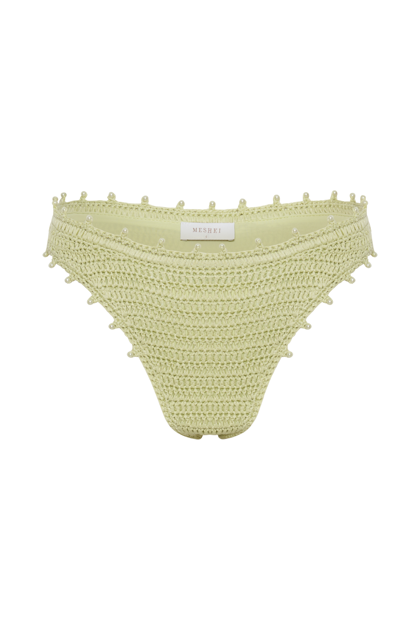 Sadie Pearl Knit Bikini Bottom - Seafoam Green