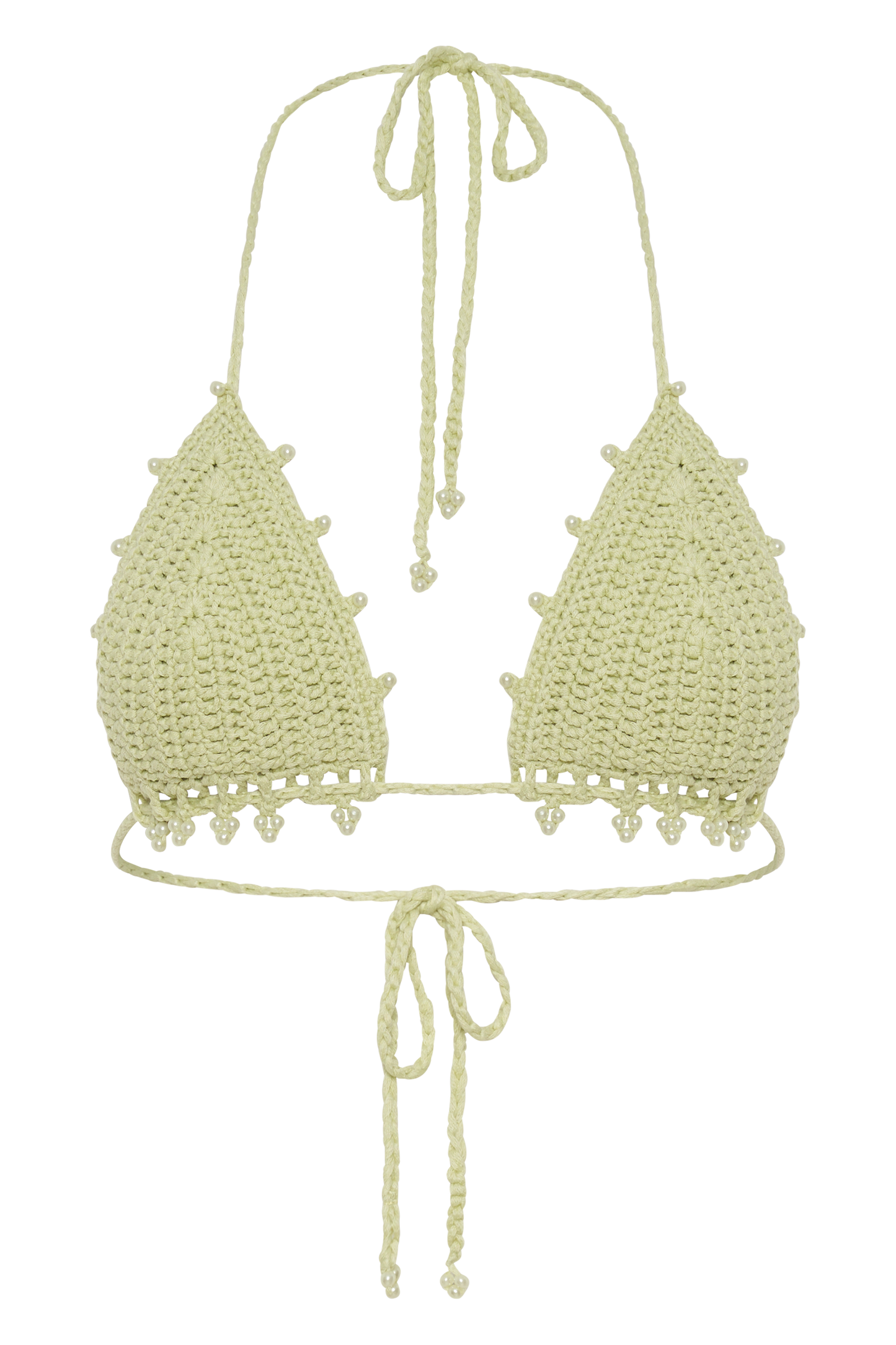 Sadie Pearl Knit Bikini Top - Seafoam Green