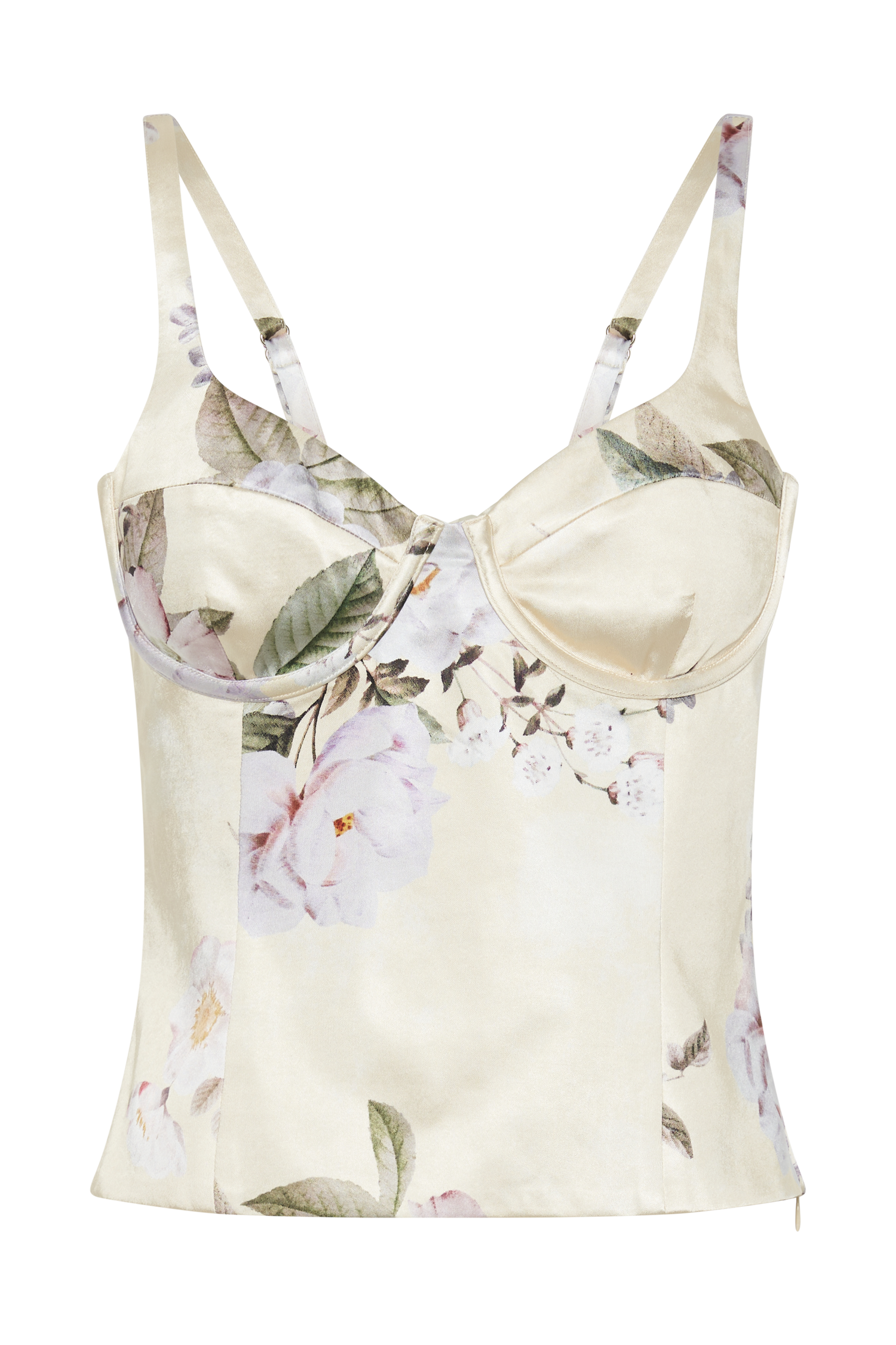 Karley Floral Satin Top - Lemon Floral Print #8