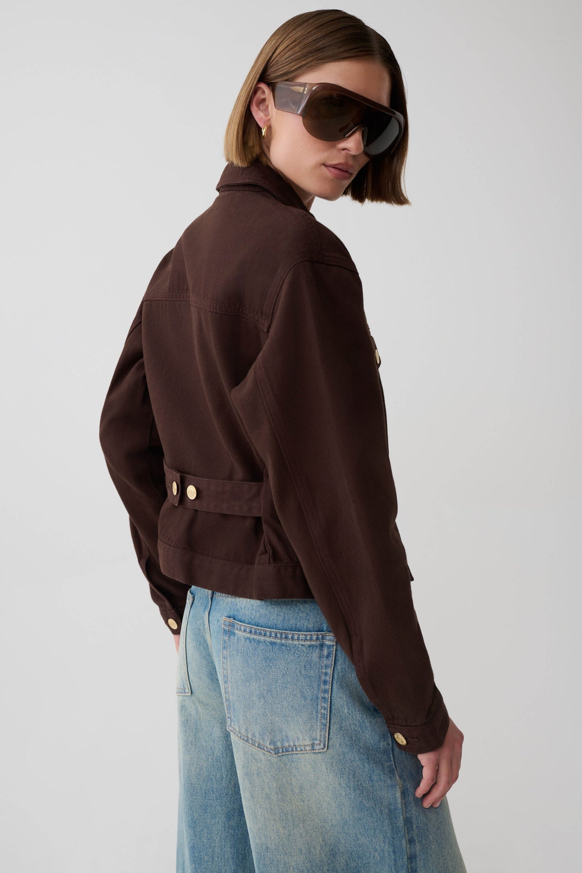 Renee Belted Denim Jacket - Chocolate #2