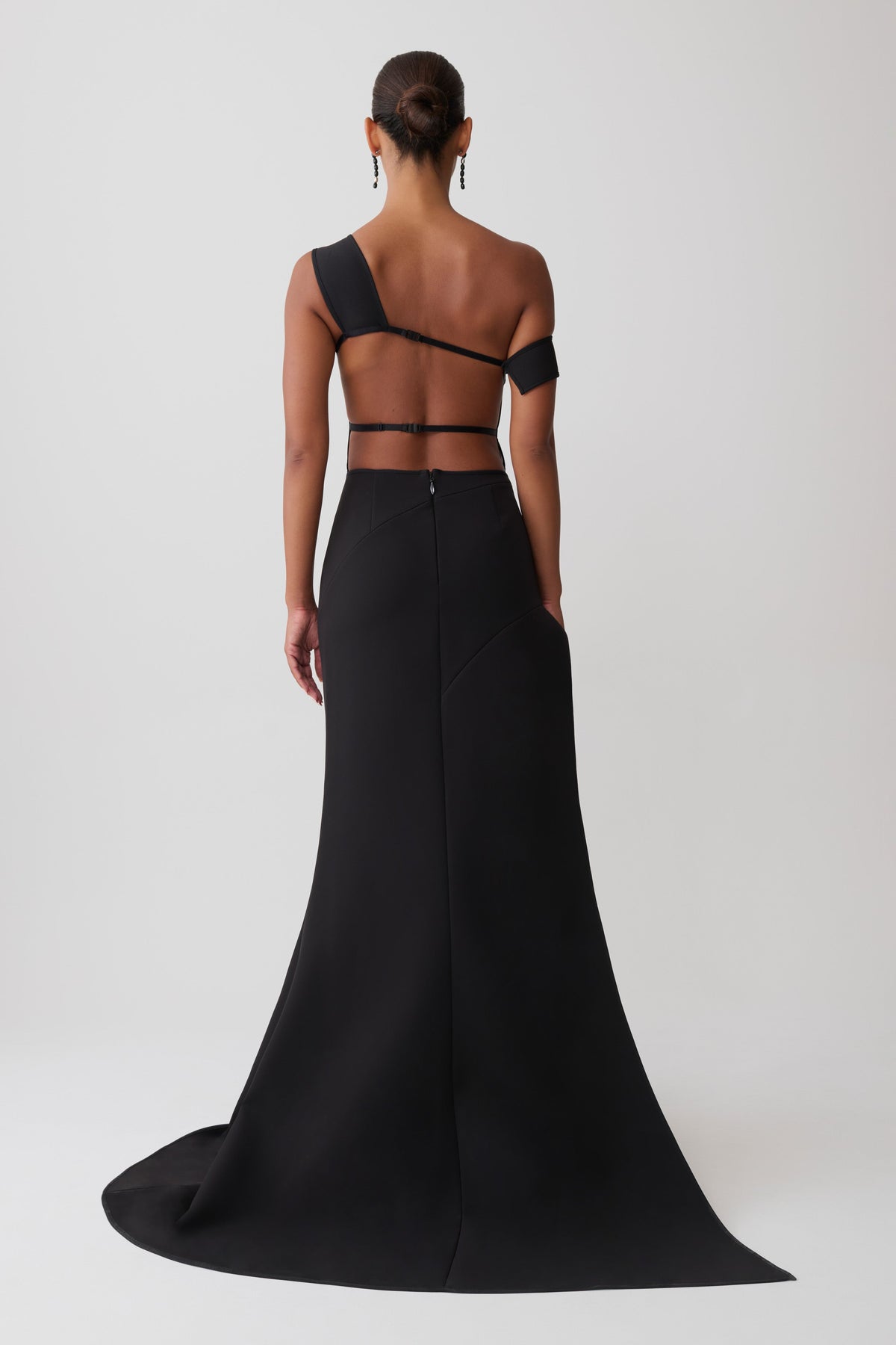 Carmine Asymmetrical Maxi Dress - Black/White #2