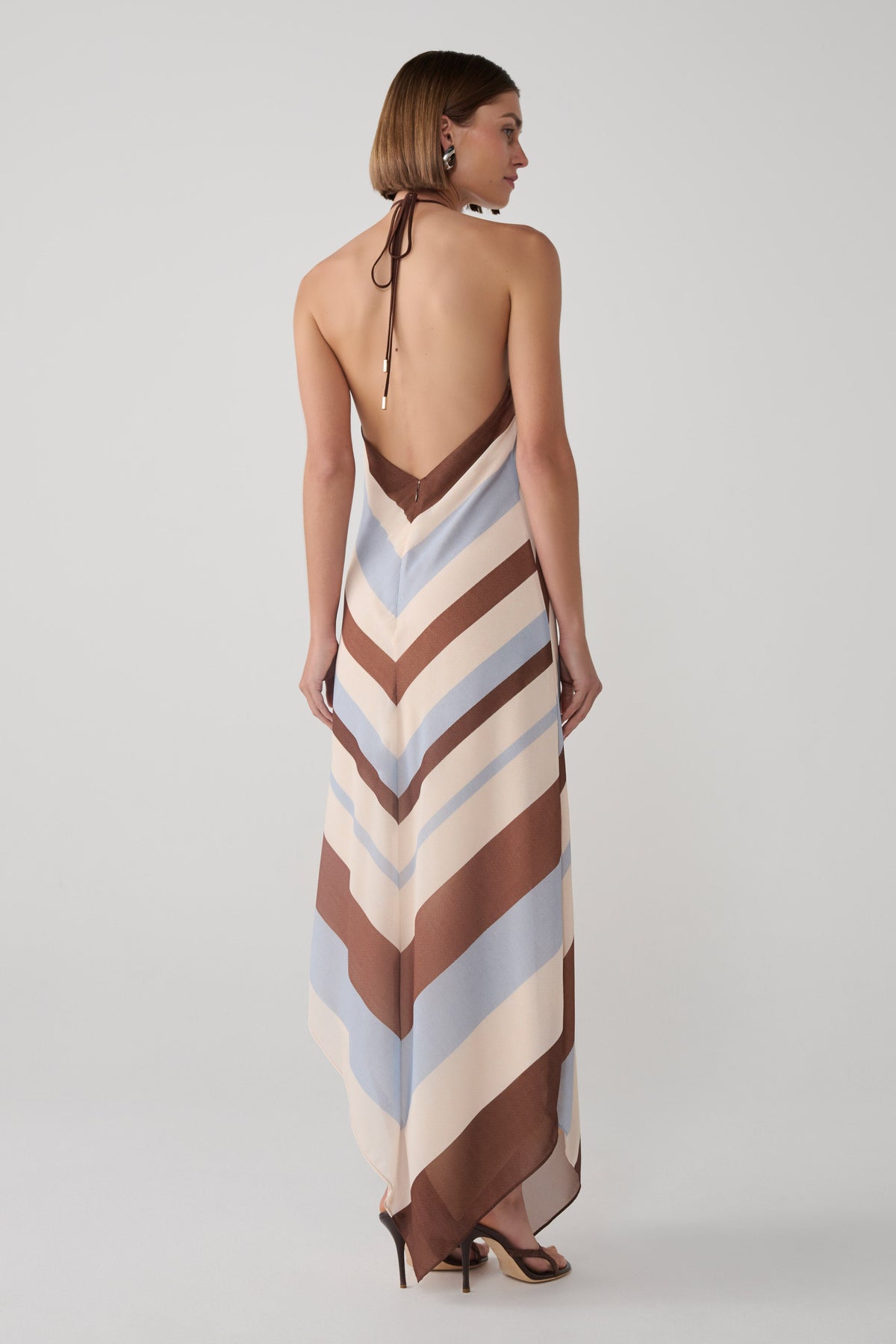 Hope Halter Midi Dress - Blue Stripe