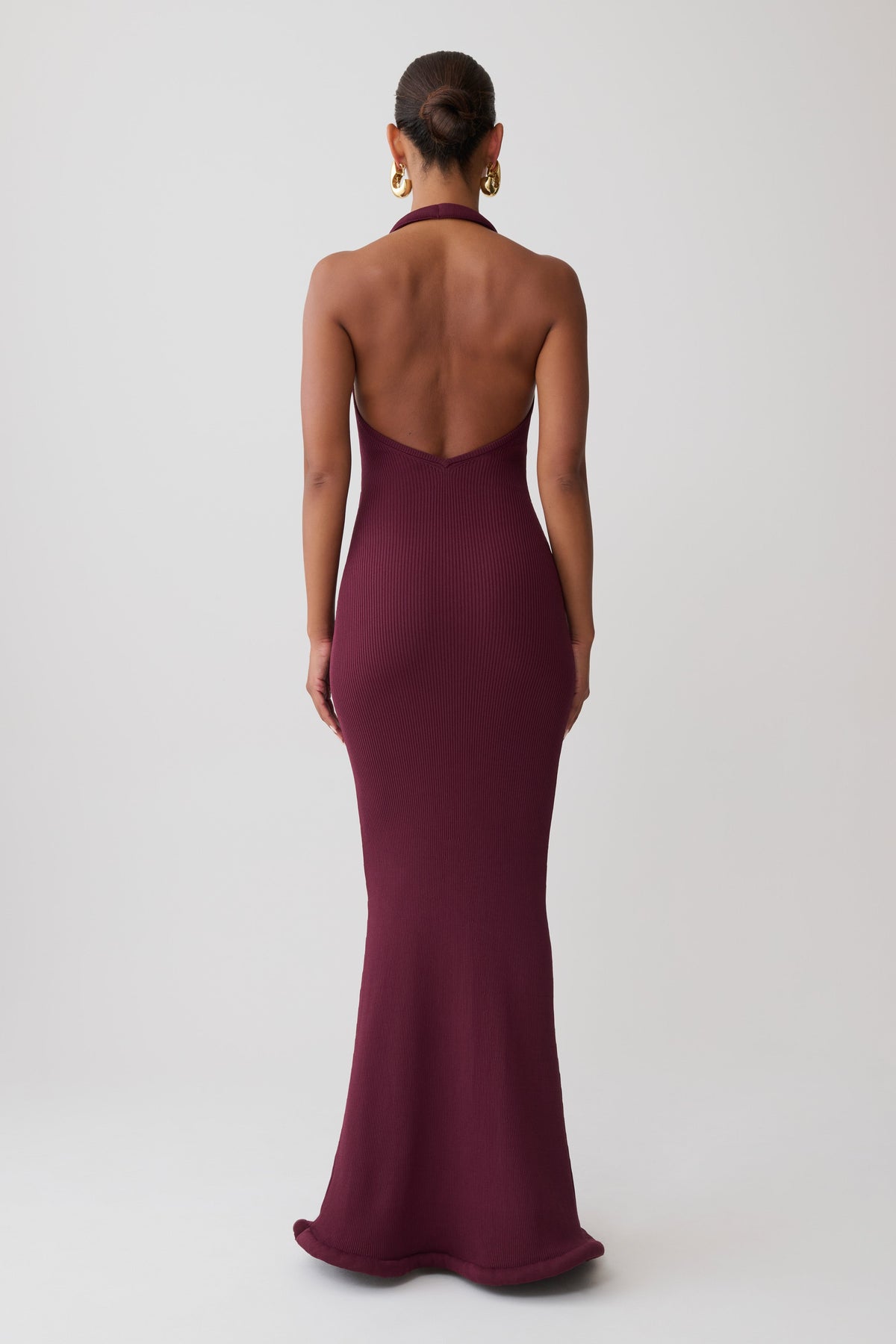 Jennifer Tubular Knit Maxi Dress - Plum #2