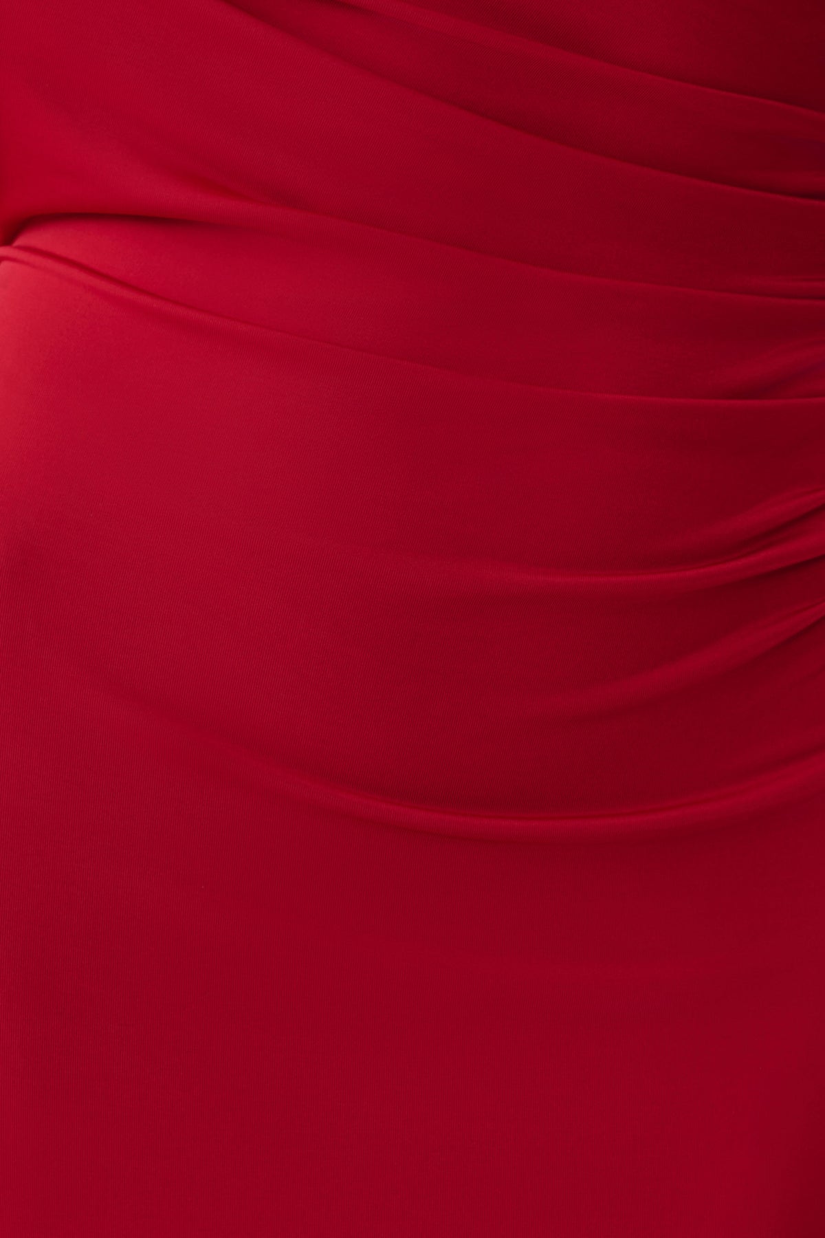 Loveday One Shoulder Sleeve Ring Dress - Red