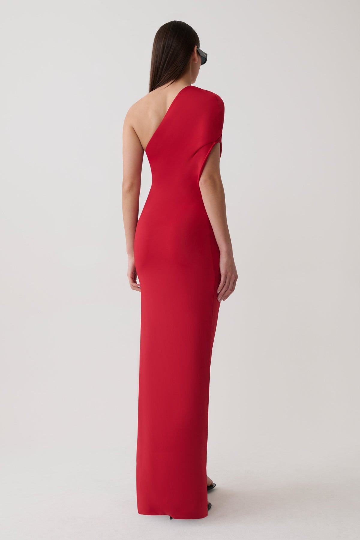 Loveday One Shoulder Sleeve Ring Dress - Red #4