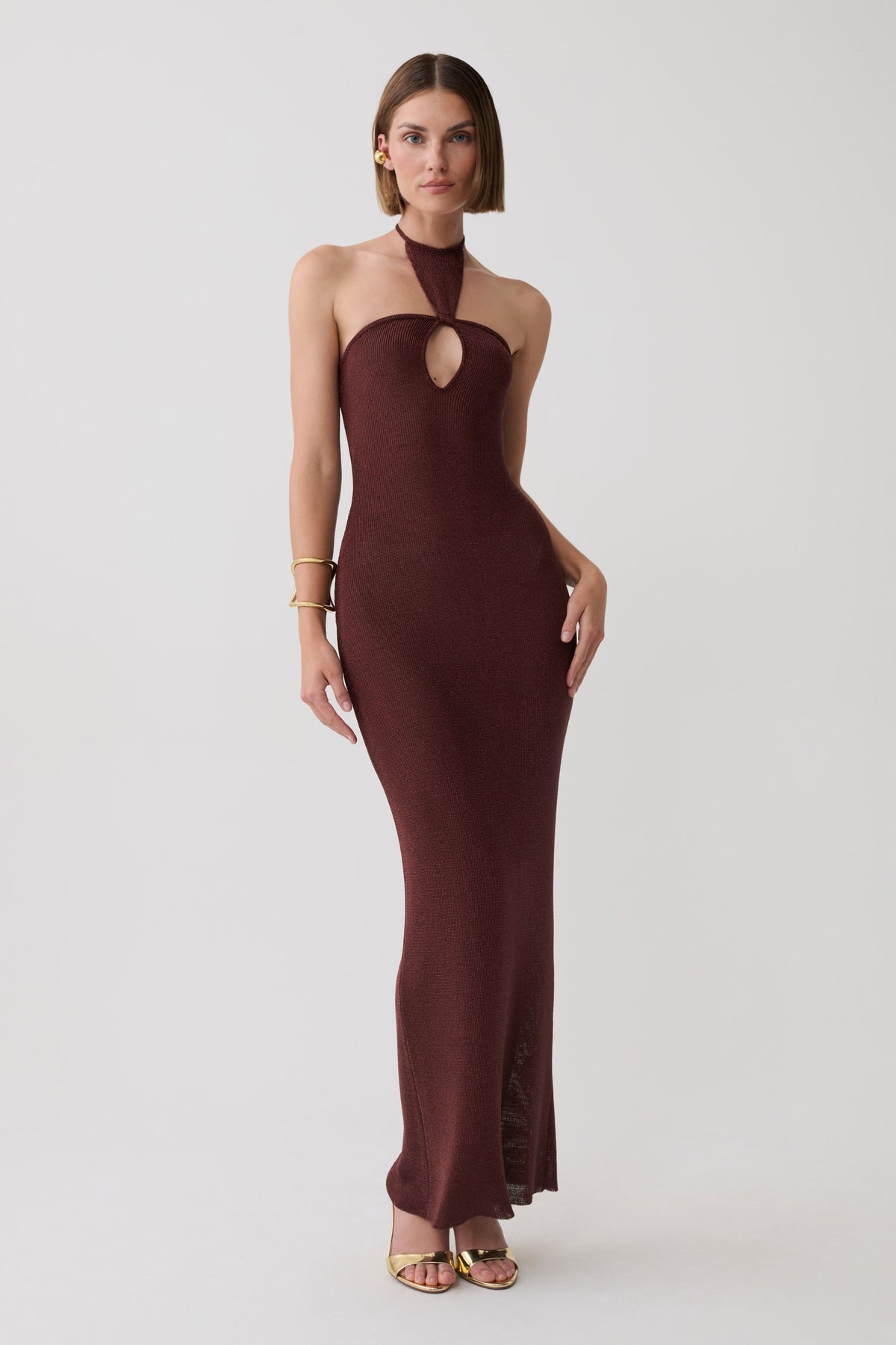 Lane Lurex Knit Maxi Dress - Chocolate #4