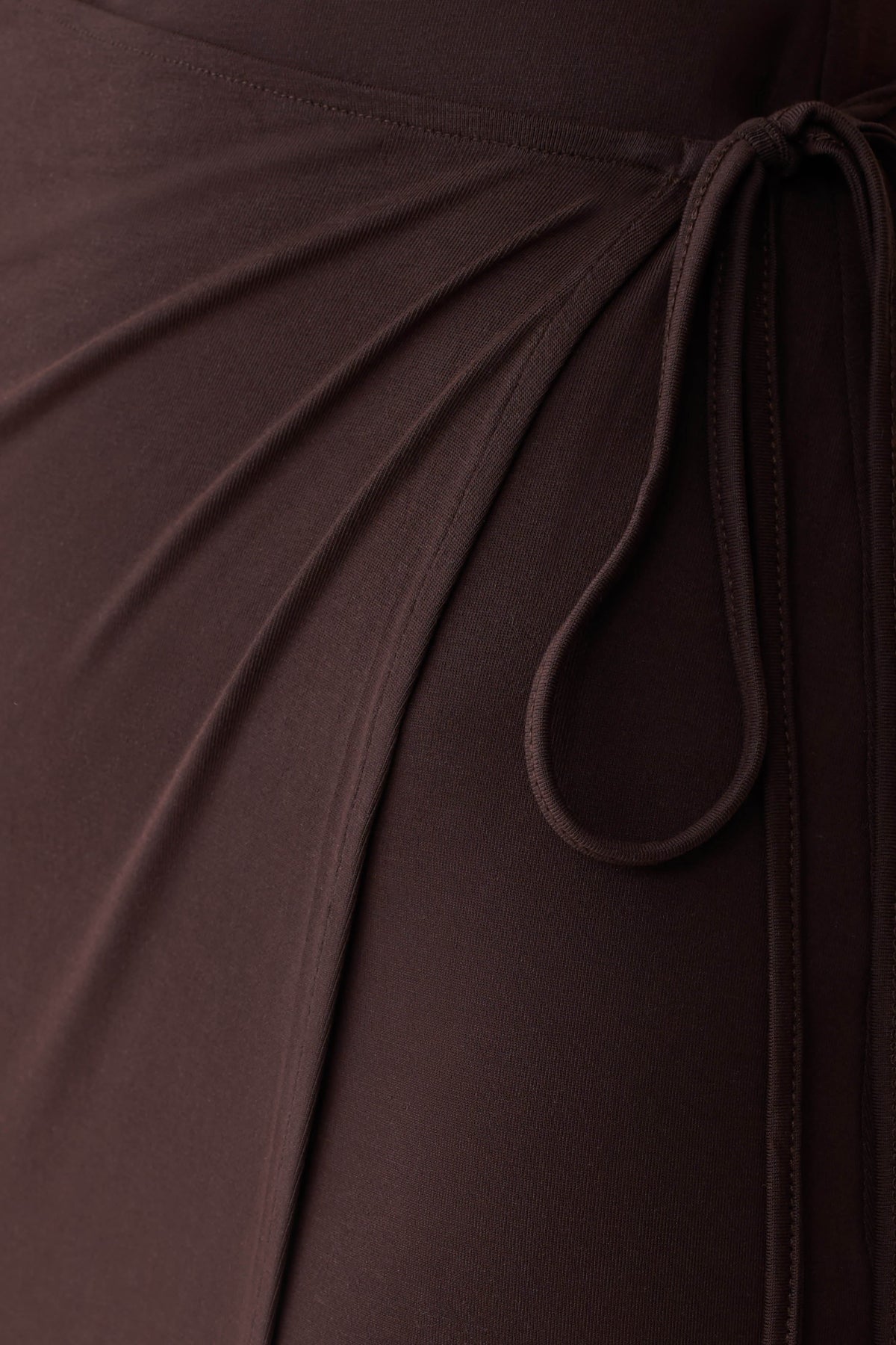 Euphemia Cupro Midi Wrap Dress - Chocolate #5