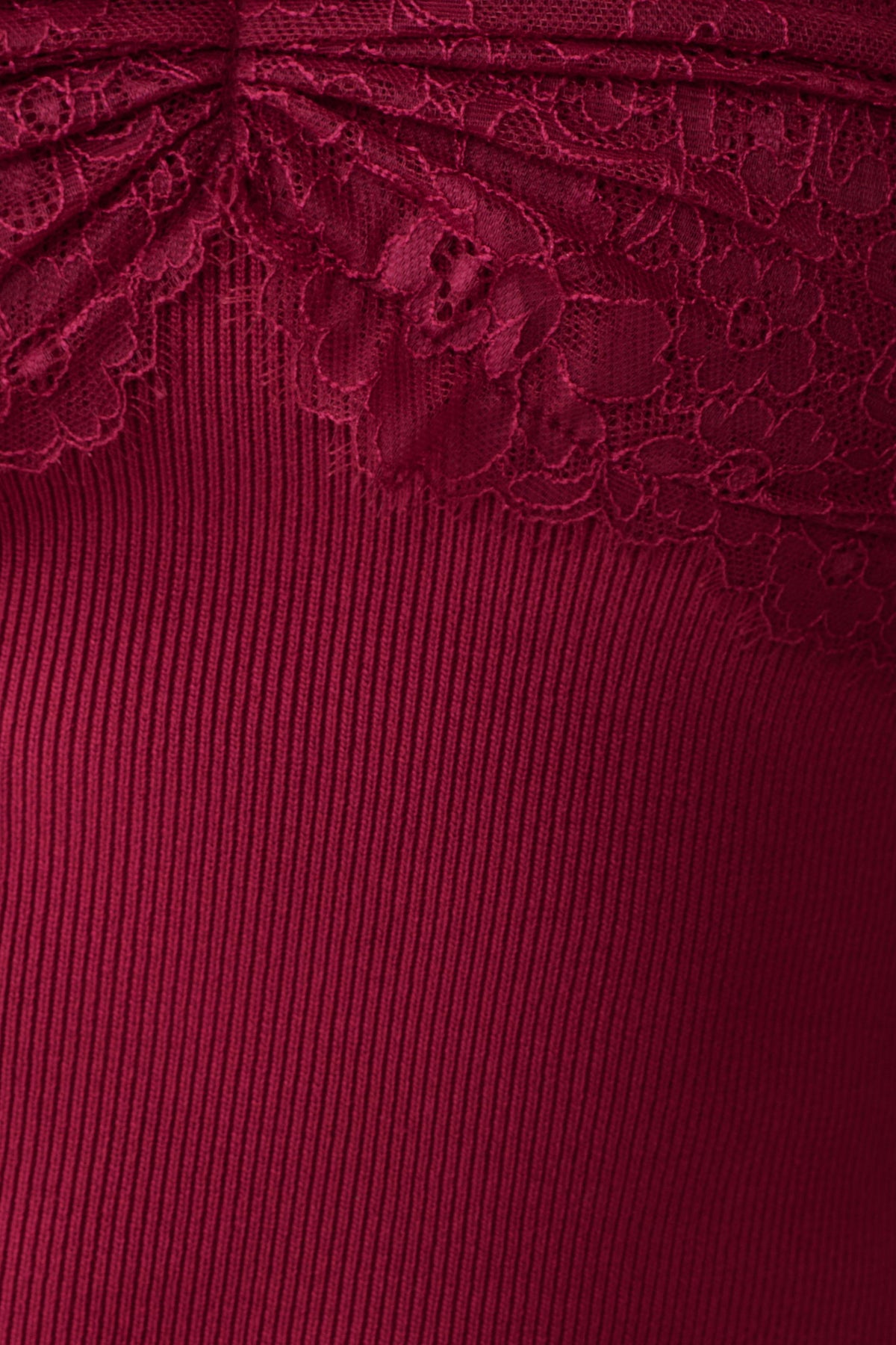 Leny Lace & Bandage Knit Maxi Dress - Burgundy