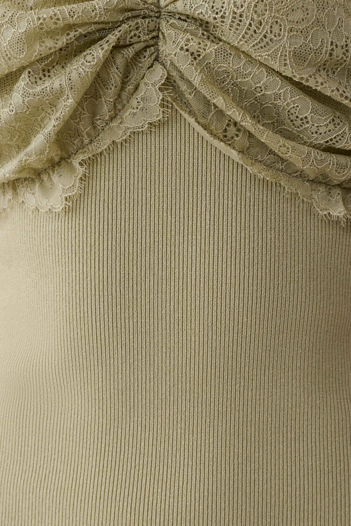 Leny Lace & Bandage Knit Maxi Dress - Green