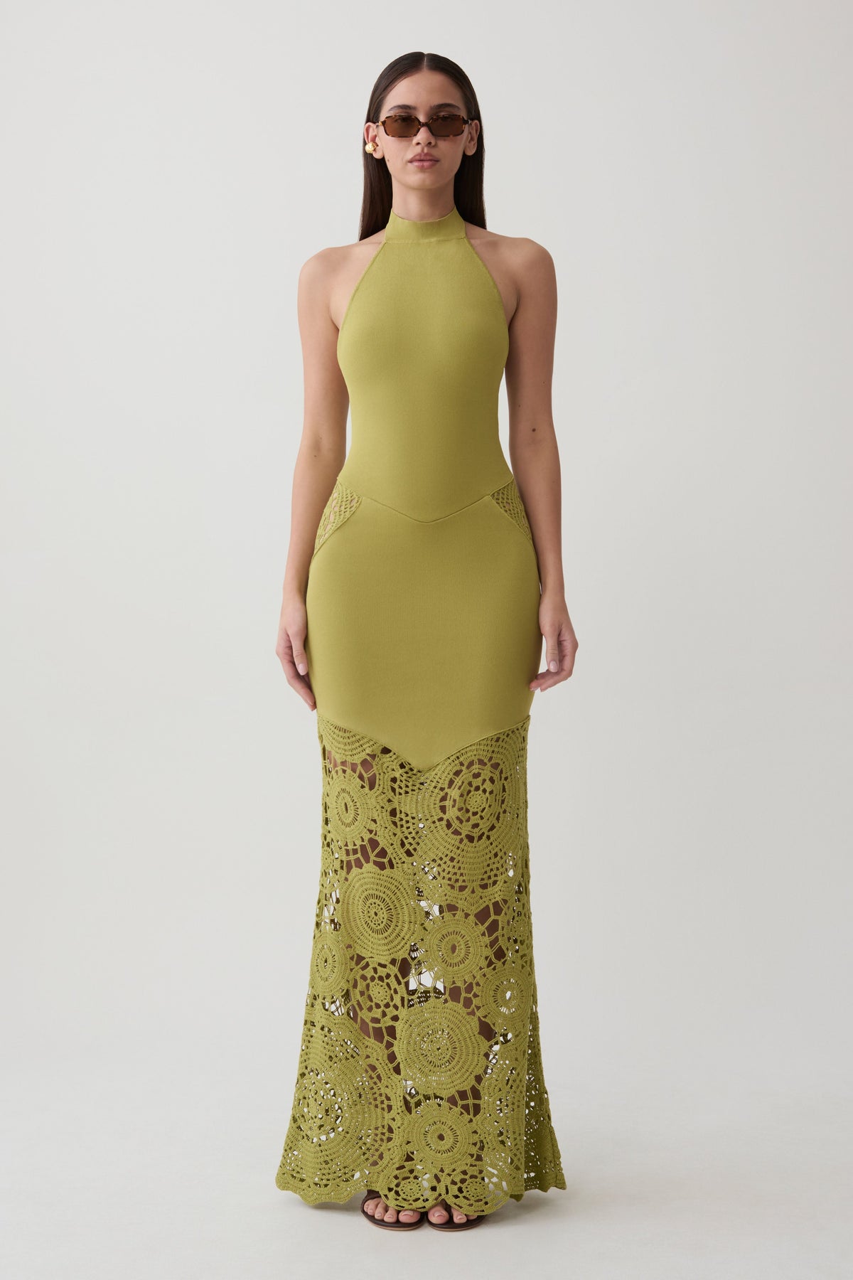 Clare Crochet Knit Maxi Dress - Chartreuse #5