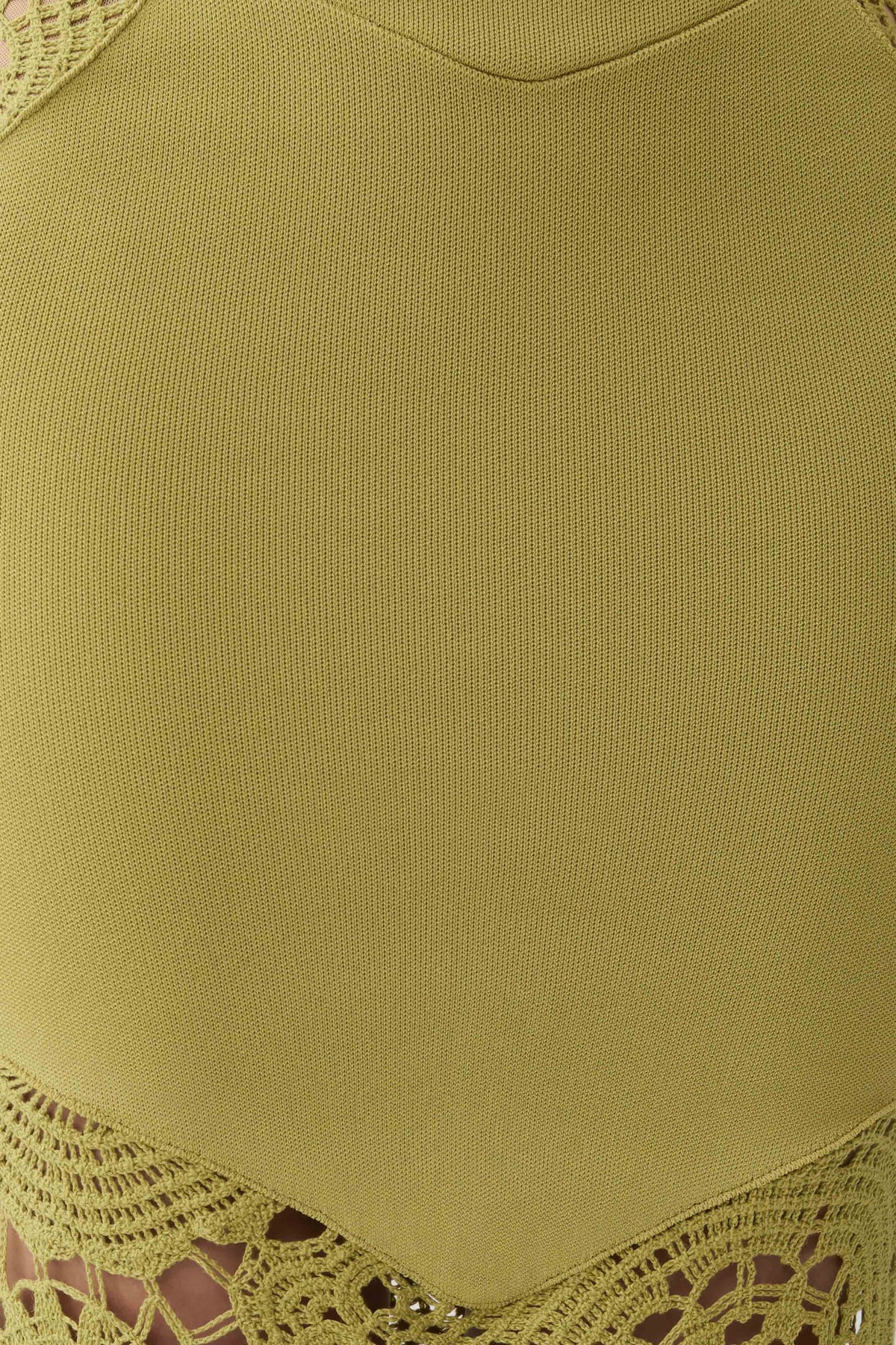 Clare Crochet Knit Maxi Dress - Chartreuse