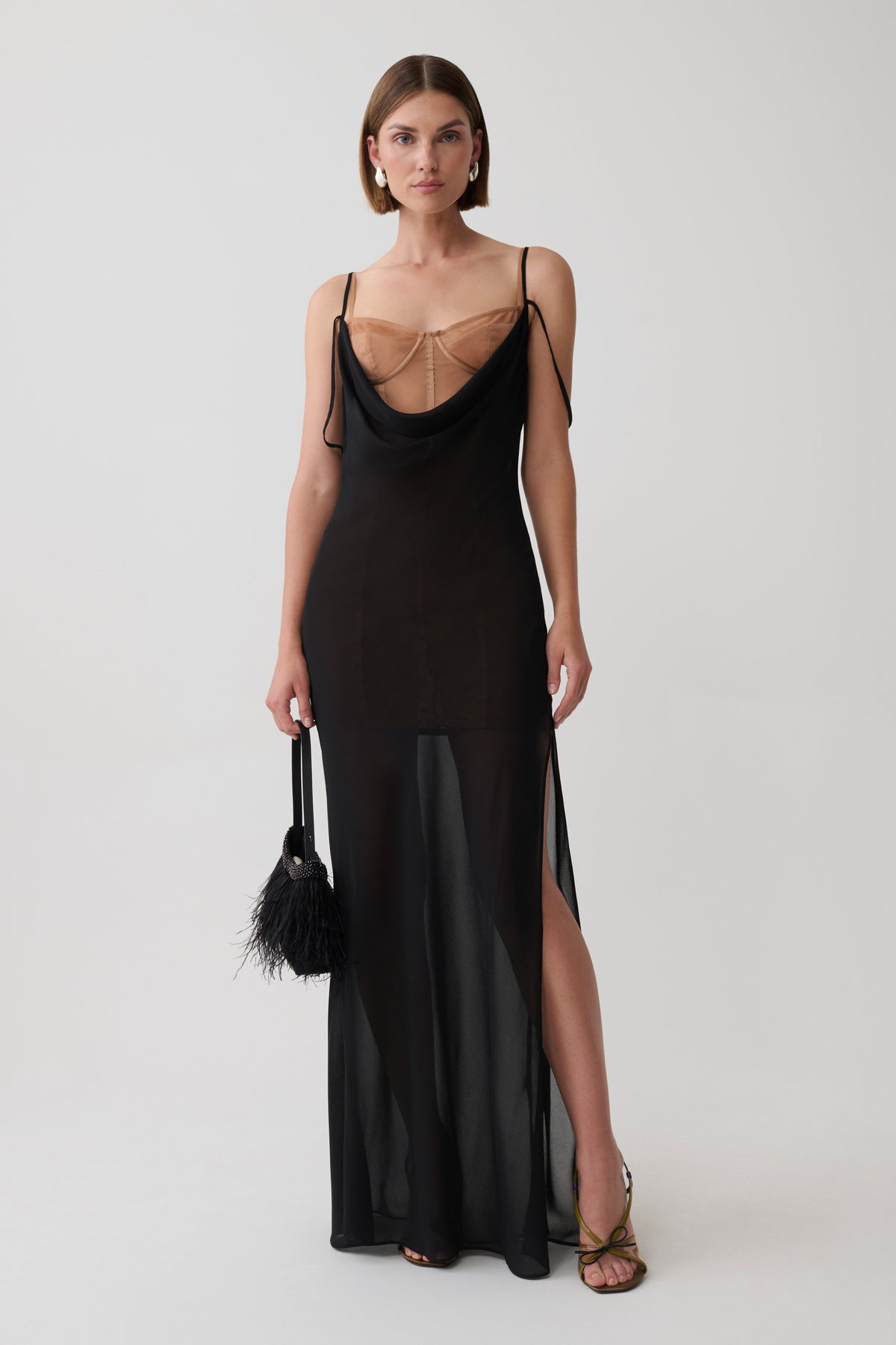 Alexandra Layered Chiffon Maxi Dress - Black #4